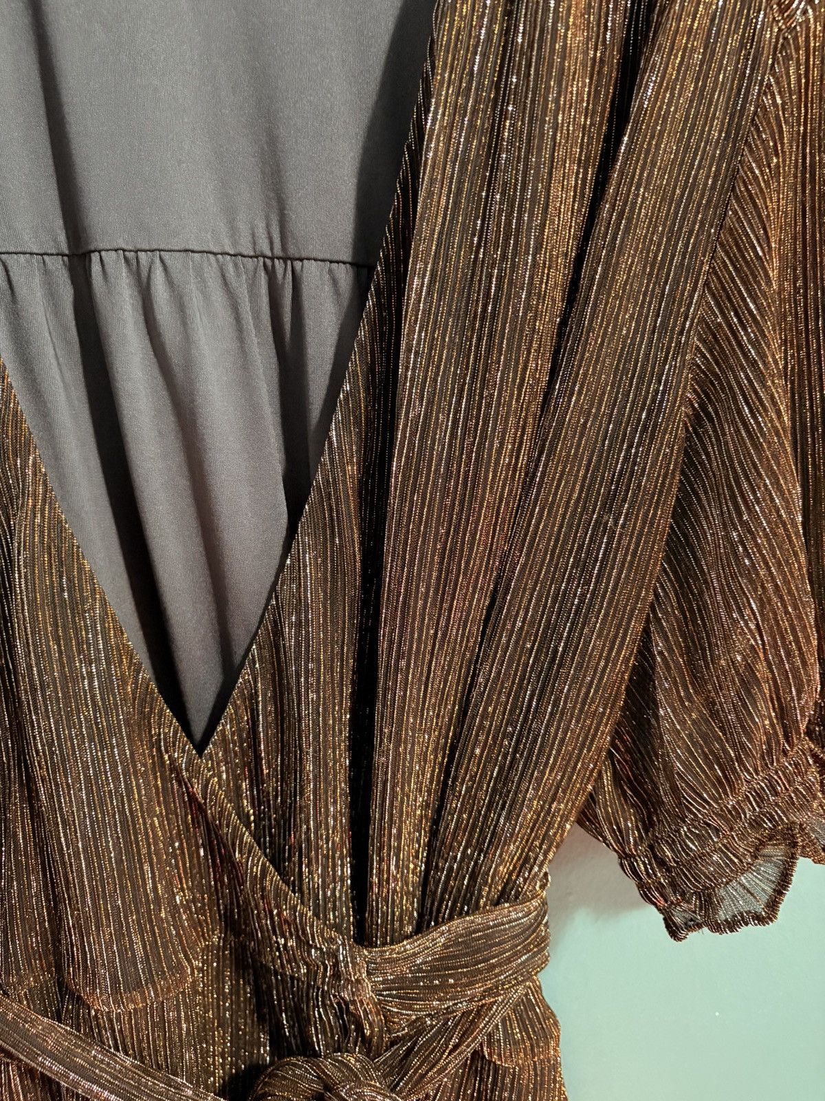 Vintage Wrap Dress Ruffled Tiered Long Evening Formal Dress Size XXL / US 16-18 / IT 52-54 - 6 Thumbnail