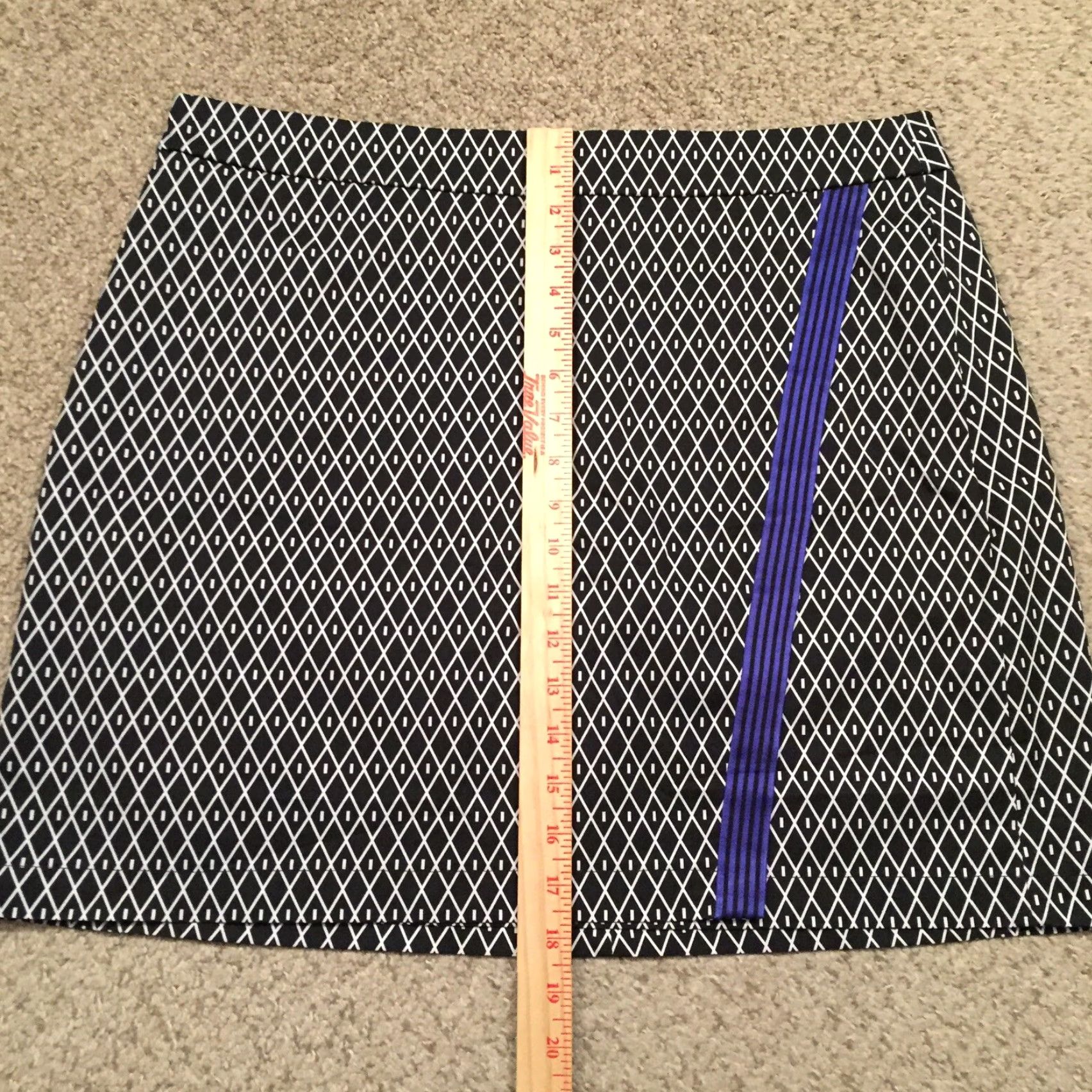Vintage GG Blue Skort Size 12 Black Geometric A-Line Tennis Size ONE SIZE - 4 Thumbnail