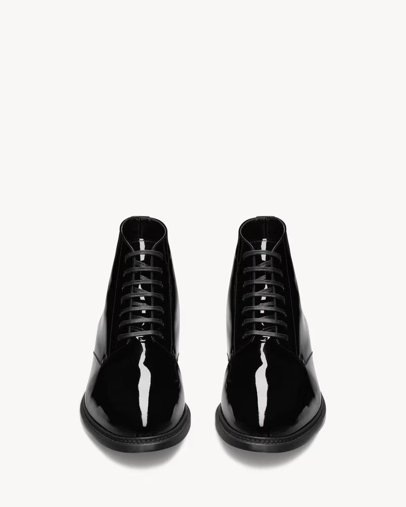 Saint Laurent Paris o1s1wg111024 754706 Army Boots in Patent Leather in Black Size US 12 / EU 45 - 2 Thumbnail