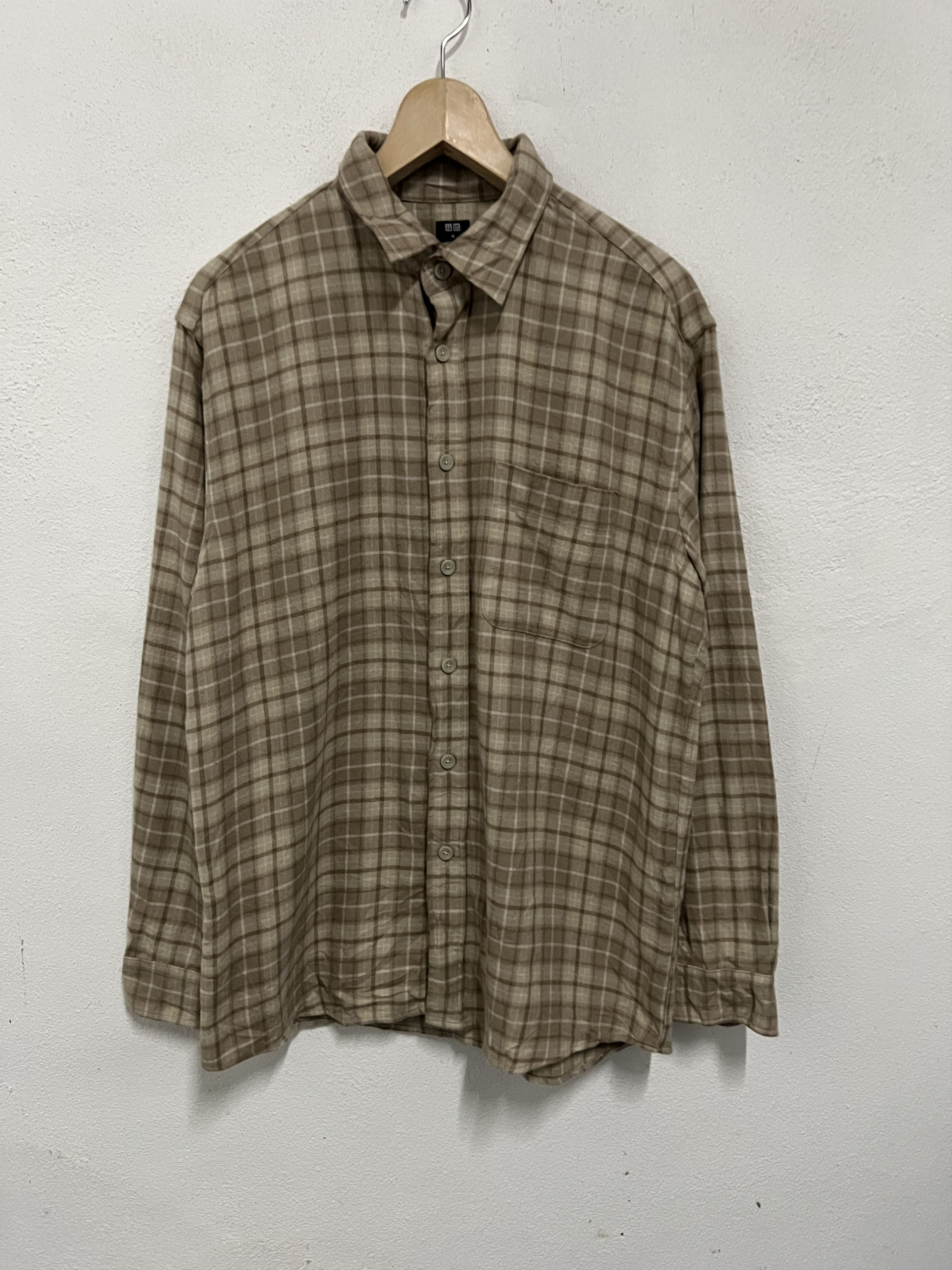 Vintage Japanese Brand Uniqlo Plaid Tartan Flannel Shirt Jacket Size US M / EU 48-50 / 2 - 2 Thumbnail