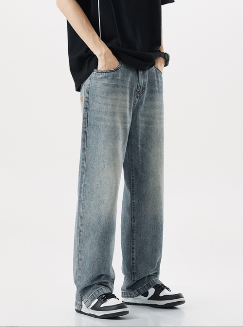 Japanese Brand × Jean Washed retro letter embroidery straight jeans y2k Size US 32 / EU 48 - 3 Thumbnail