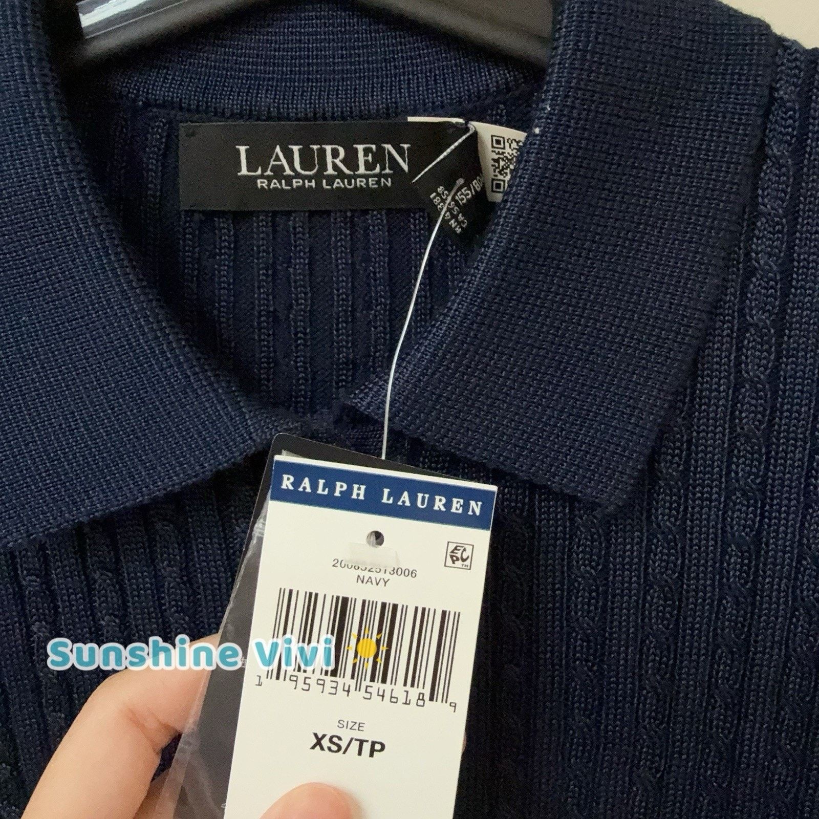 Polo Ralph Lauren NWT Polo Ralph Lauren Cable-Knit Polo Sweater Navy Woman XS Size XS / US 0-2 / IT 36-38 - 5 Thumbnail