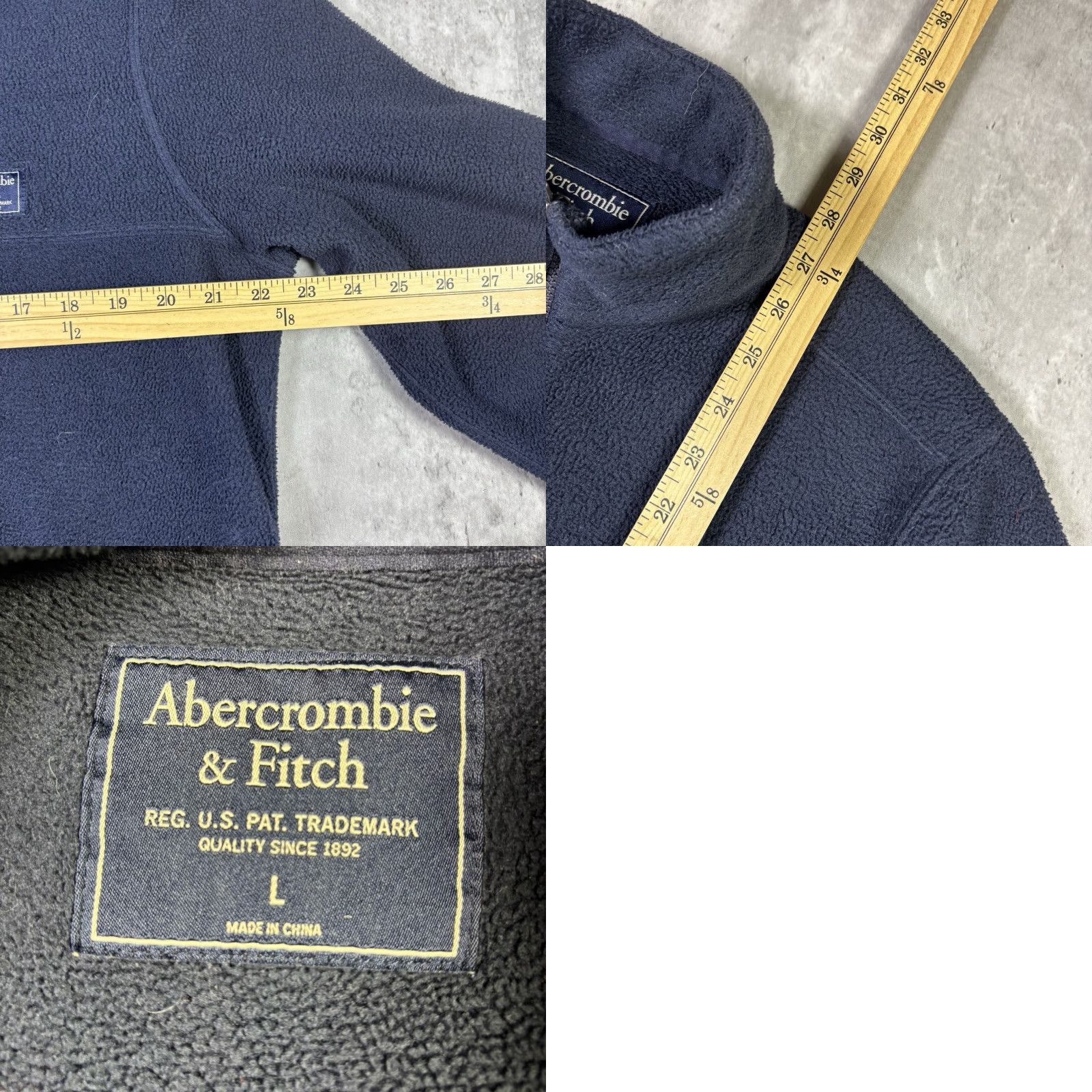 Abercrombie & Fitch VINTAGE Abercrombie & Fitch Navy Blue Full Zip Sherpa Fleece Jacket Sweatshirt Adult L Men Size US L / EU 52-54 / 3 - 8 Thumbnail