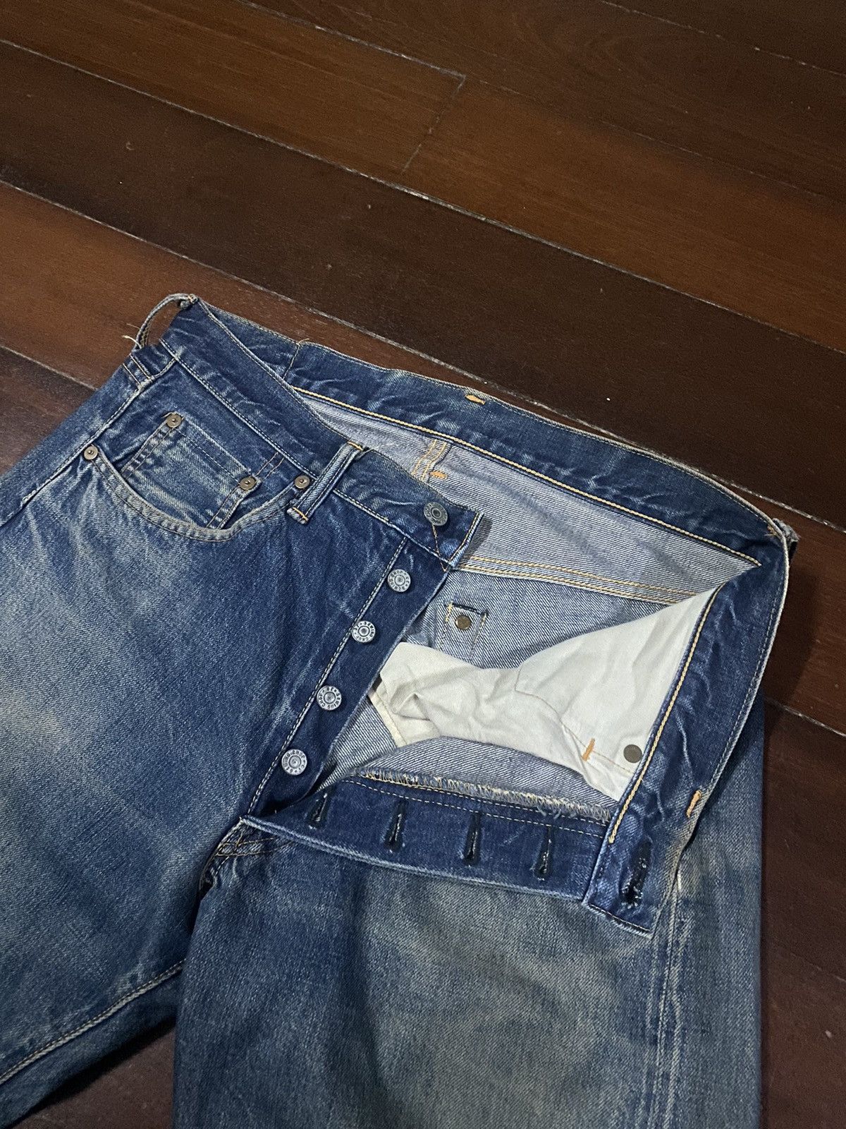 Japanese Brand VINTAGE Reworked Sewing Chop Overalls Selvedge rusty denim Size US 34 / EU 50 - 21 Thumbnail