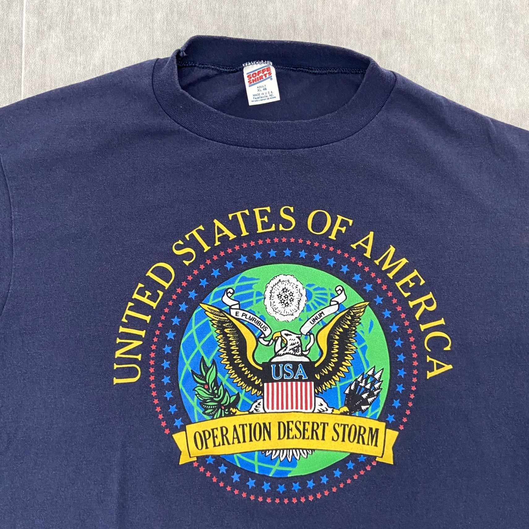 Vintage VINTAGE 90s Soffe Operation Desert Storm Blue T-Shirt Adult XL Single Stitch Slim Fit Mens Size US XL / EU 56 / 4 - 3 Thumbnail