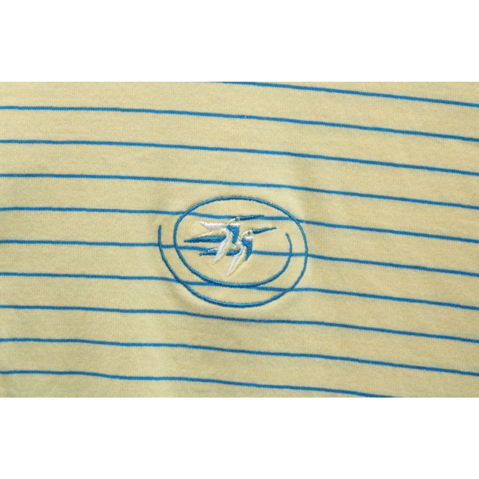 Peter Millar VINTAGE Peter Millar Polo Shirt Mens L Yellow Blue Stripes Hummingbird Logo Golfer Size US L / EU 52-54 / 3 - 5 Thumbnail