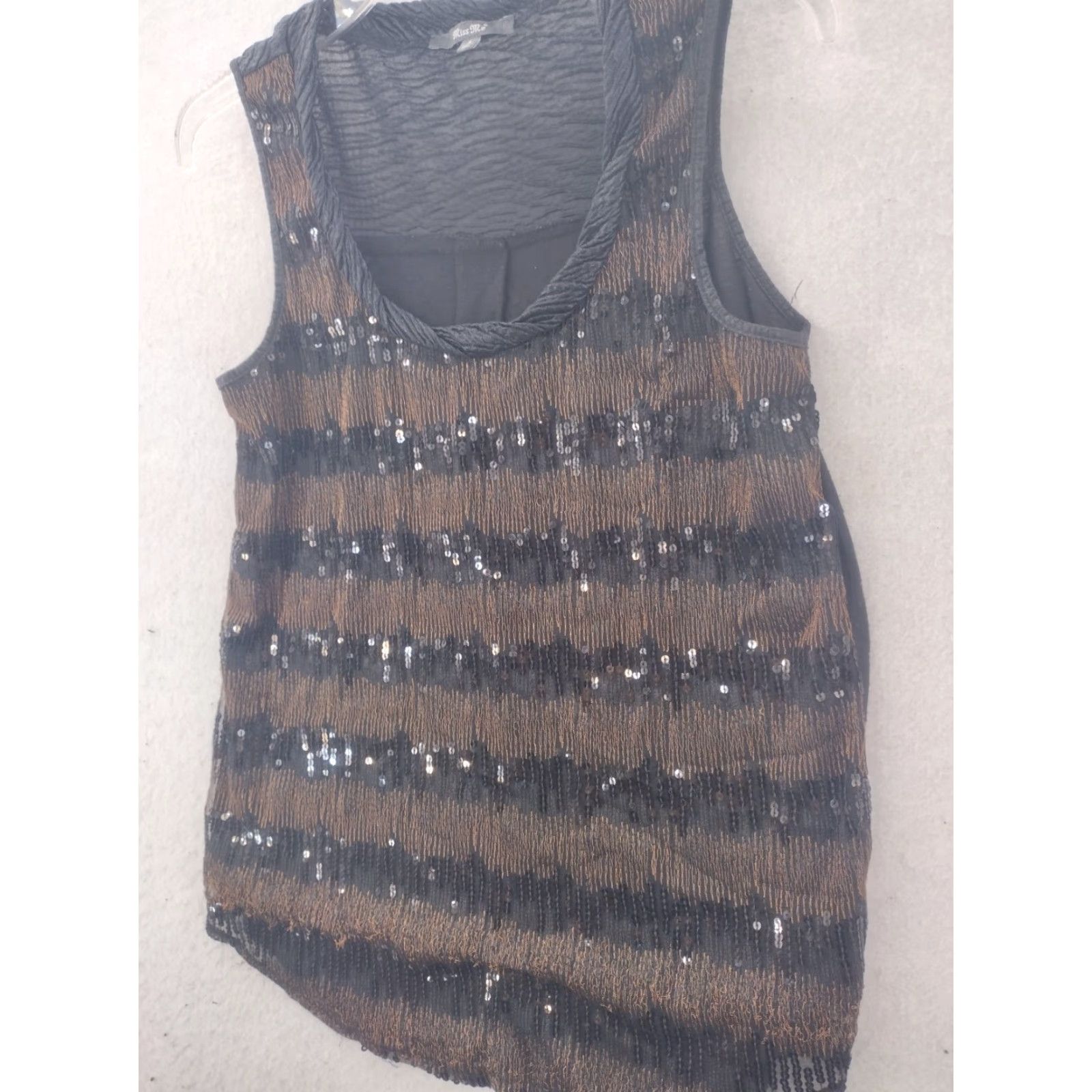 Miss Me Miss Me Shirt Womens Small Sleeveless Tank Top Sequin Design Size S / US 4 / IT 40 - 2 Thumbnail