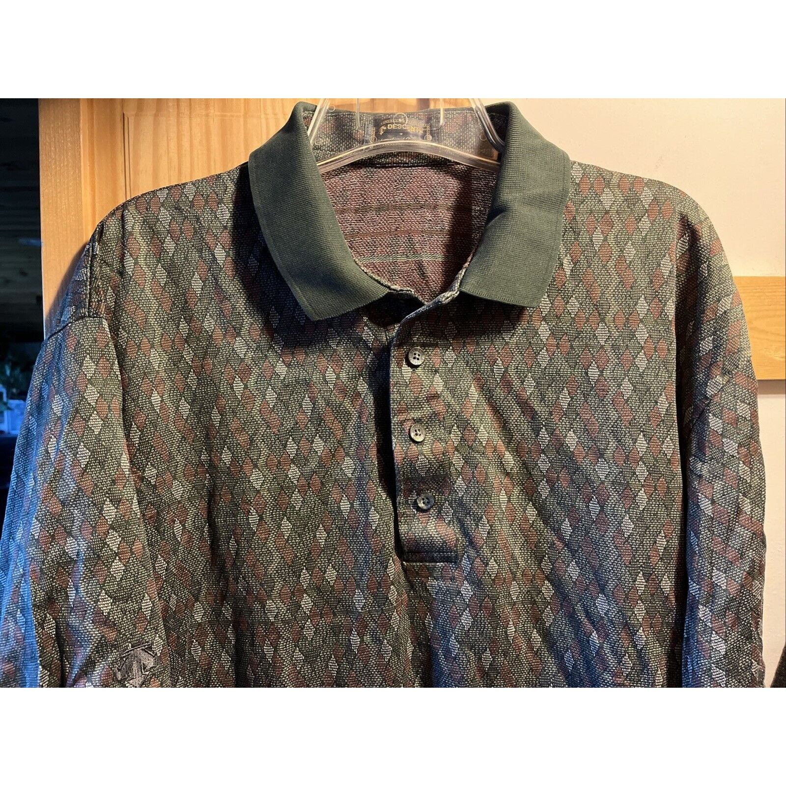 Descente Descente Men’s L Polo Shirt Golf Gray Abstract Geometric SS Size US L / EU 52-54 / 3 - 4 Thumbnail
