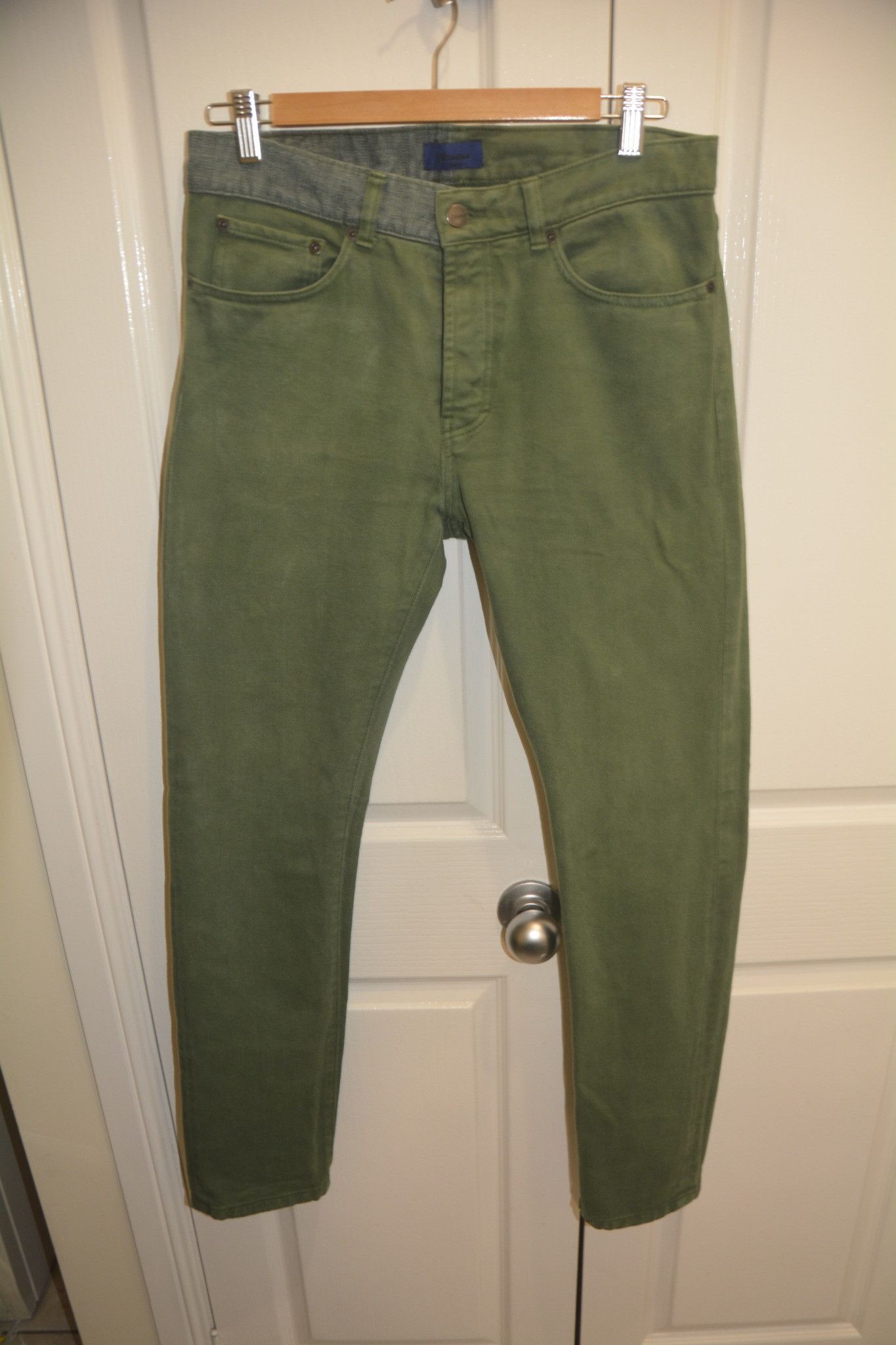 Etudes Études France Olive Green Denim Jeans Size 30 Size 30" / US 8 / IT 44 - 2 Thumbnail