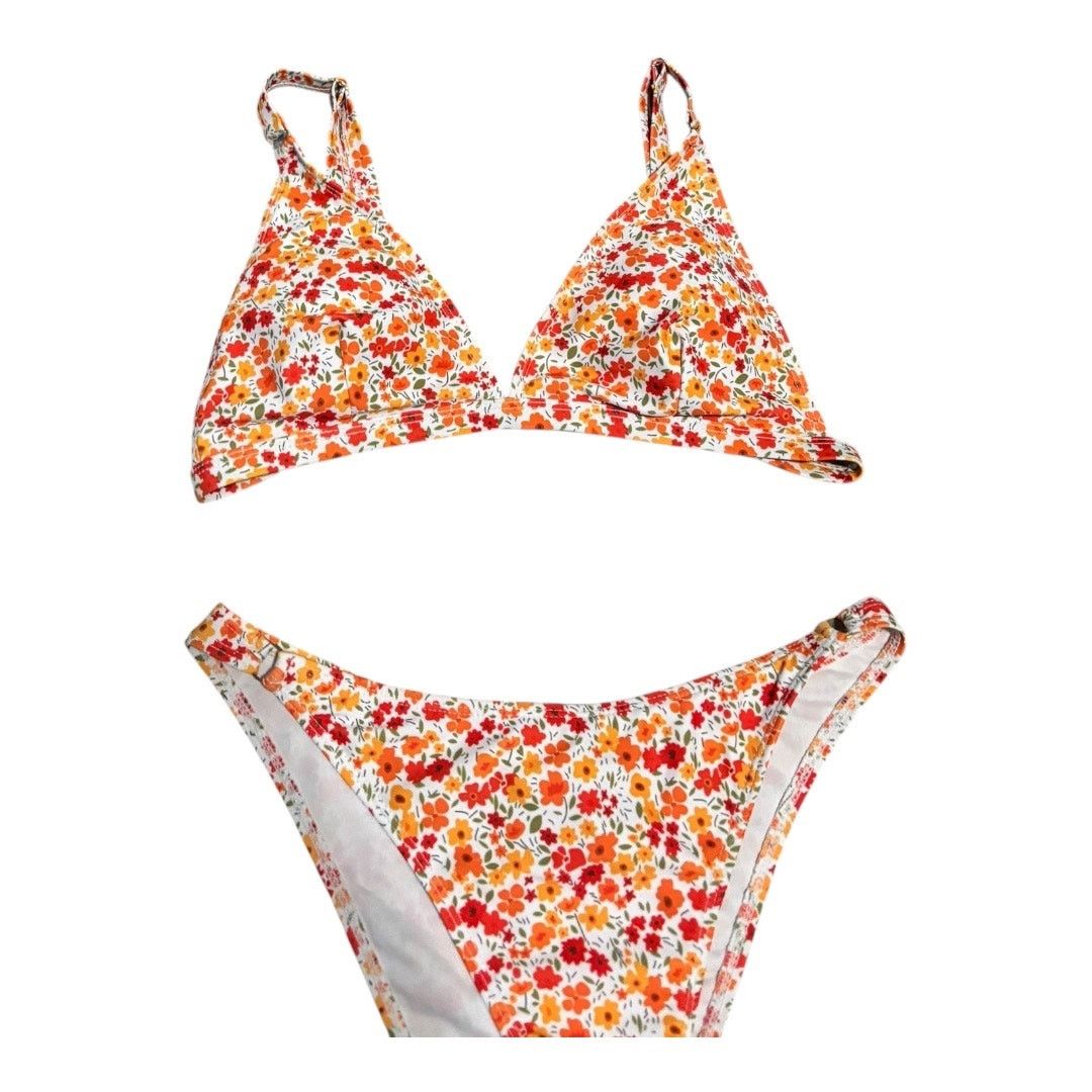 Shein Orange & Red Floral Bikini Size M Size M / US 6-8 / IT 42-44 - 2 Thumbnail
