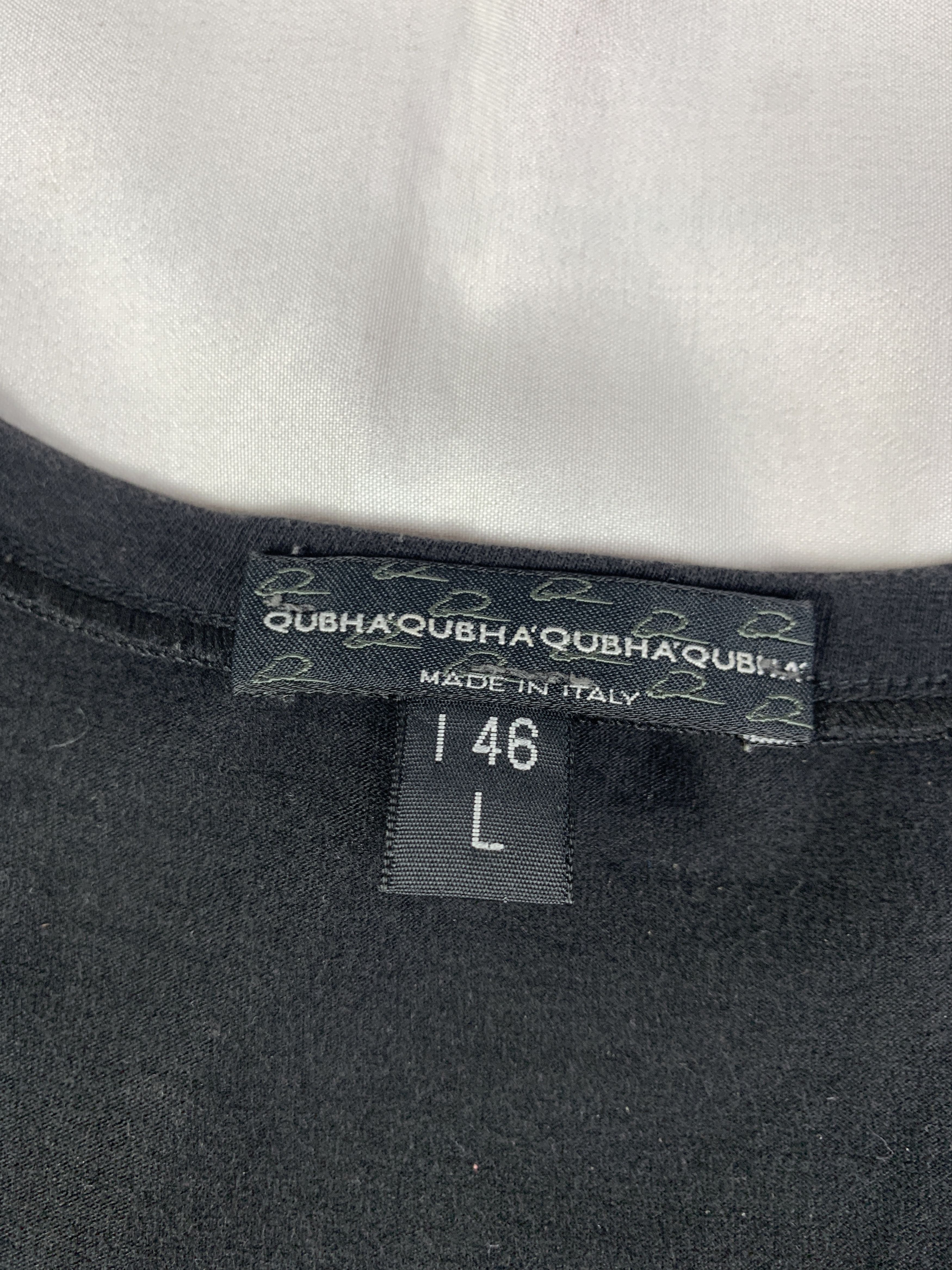 Japanese Brand Qubha Black Beady Fitted Tee (L) Size L / US 10 / IT 46 - 7 Thumbnail