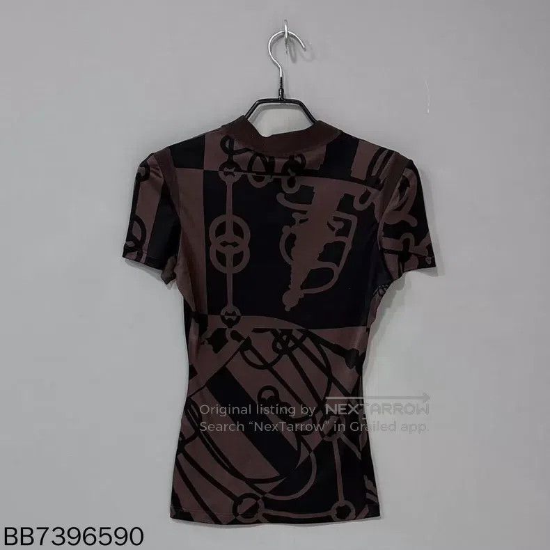 Hermes Hermes Horseshoe Buckle Silk Short-Sleeve Size XXS / US 00 / IT 34 - 3 Thumbnail