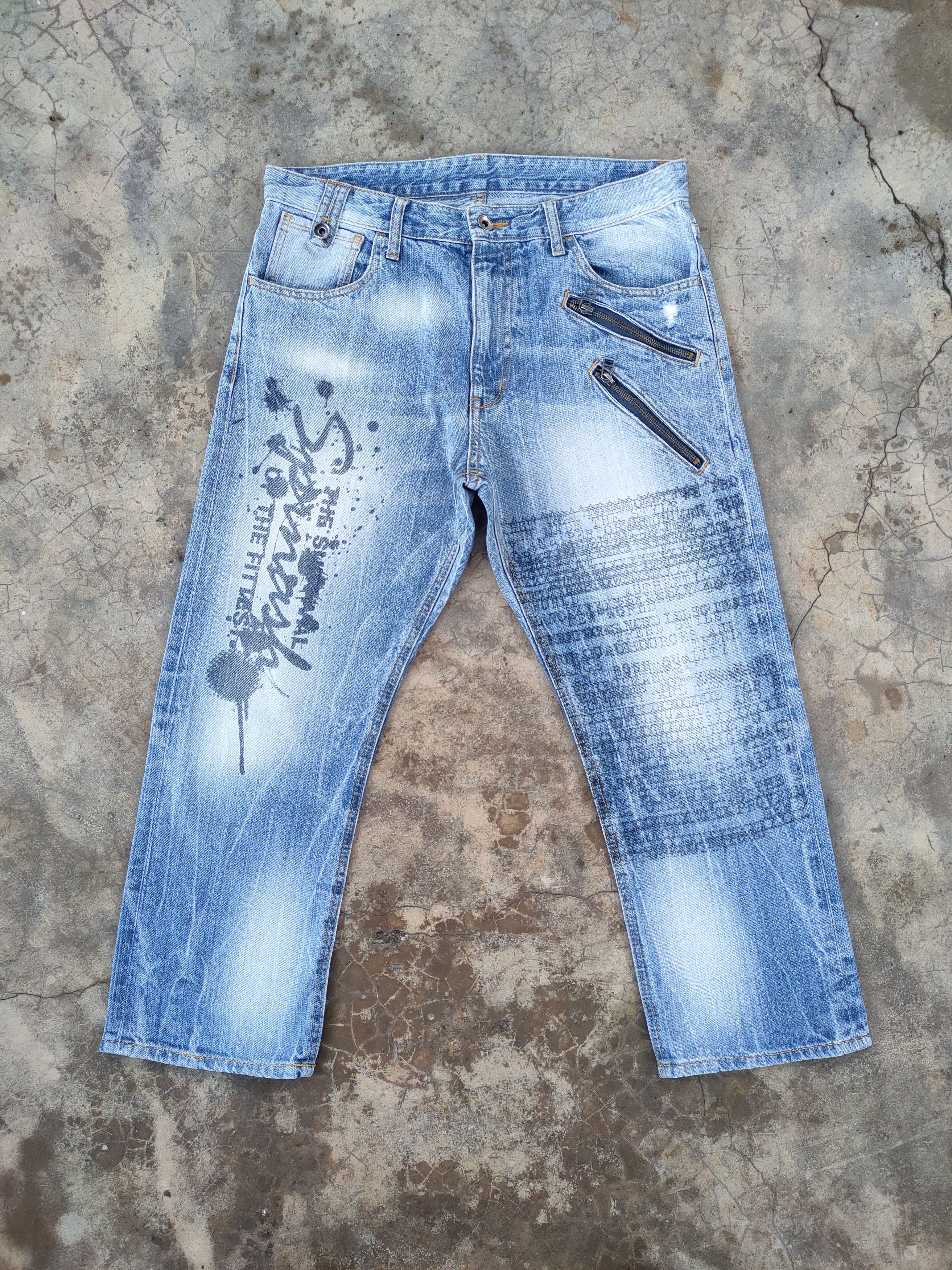 Art Comes First × Japanese Brand × Jean VINTAGE SPINASH SKULL JEANS DENIM PANTS Size US 34 / EU 50 - 1 Thumbnail