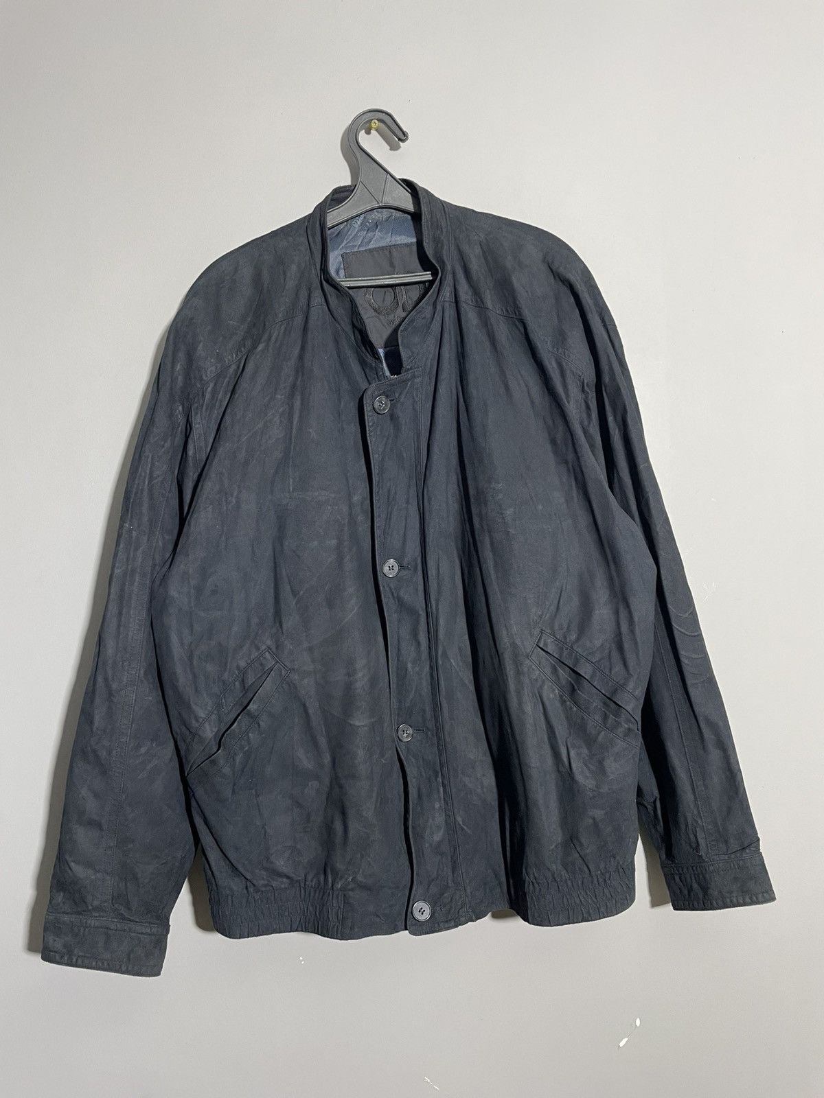 Vintage By Odermark Suede navy blue bomber jacket Size US XL / EU 56 / 4 - 2 Thumbnail