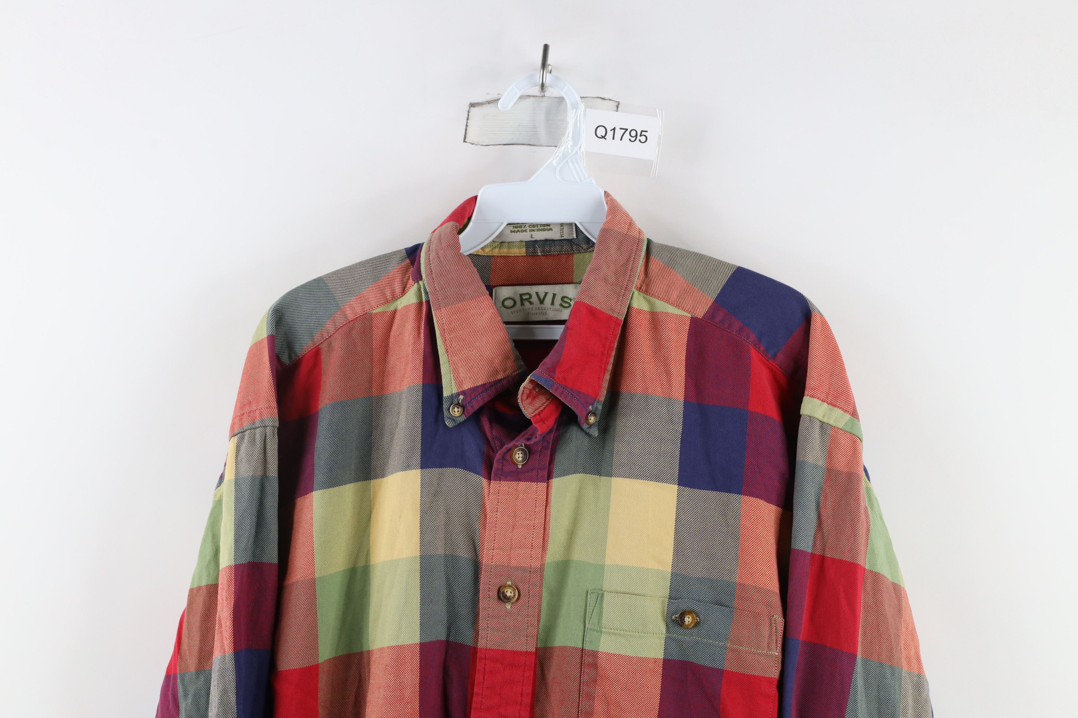 Orvis × Vintage Vintage 90s Orvis Checkered Flannel Button Down Shirt Size US L / EU 52-54 / 3 - 2 Thumbnail