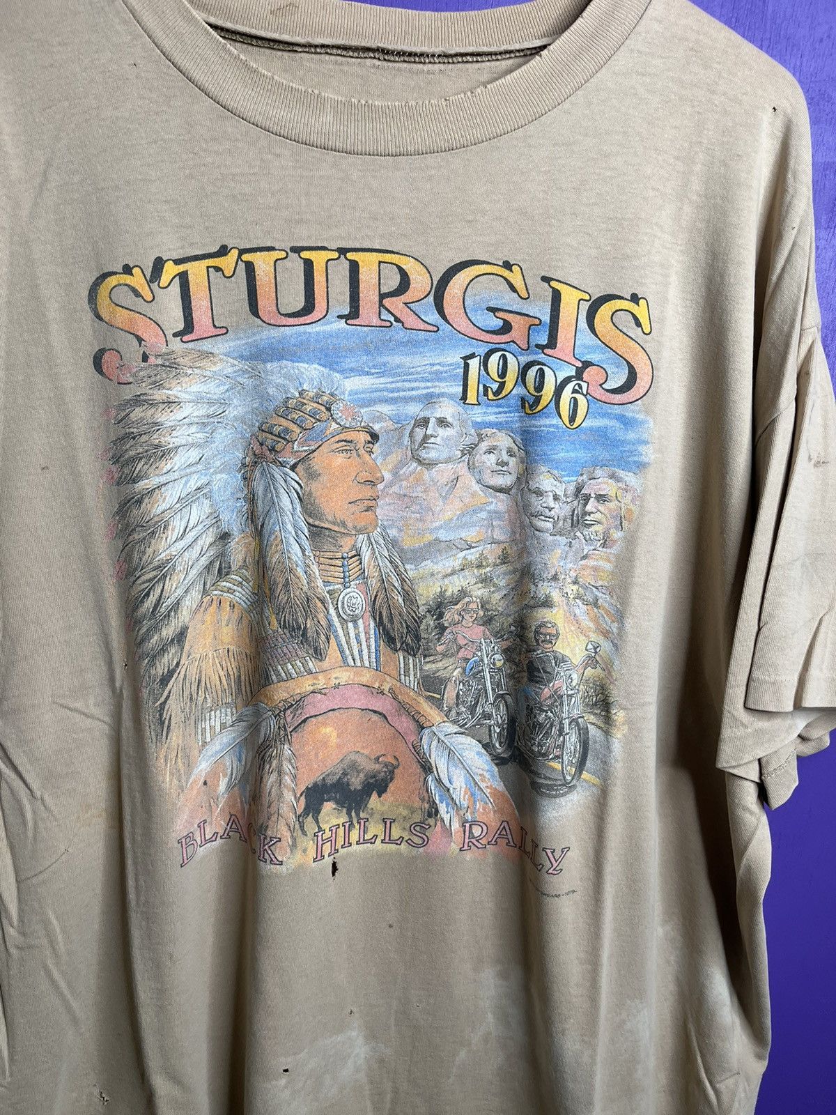Harley Davidson × Vintage Vintage 1996 Sturgis black hills rally American Indian tee Size US XXL / EU 58 / 5 - 3 Thumbnail