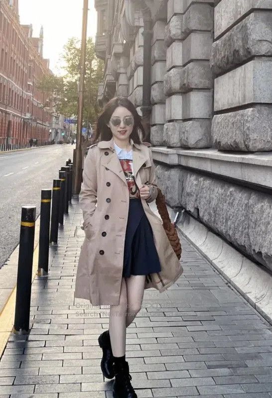 Burberry Burberry XS Pink Cotton Women's Trench Coat. Size XS / US 0-2 / IT 36-38 - 8 Thumbnail
