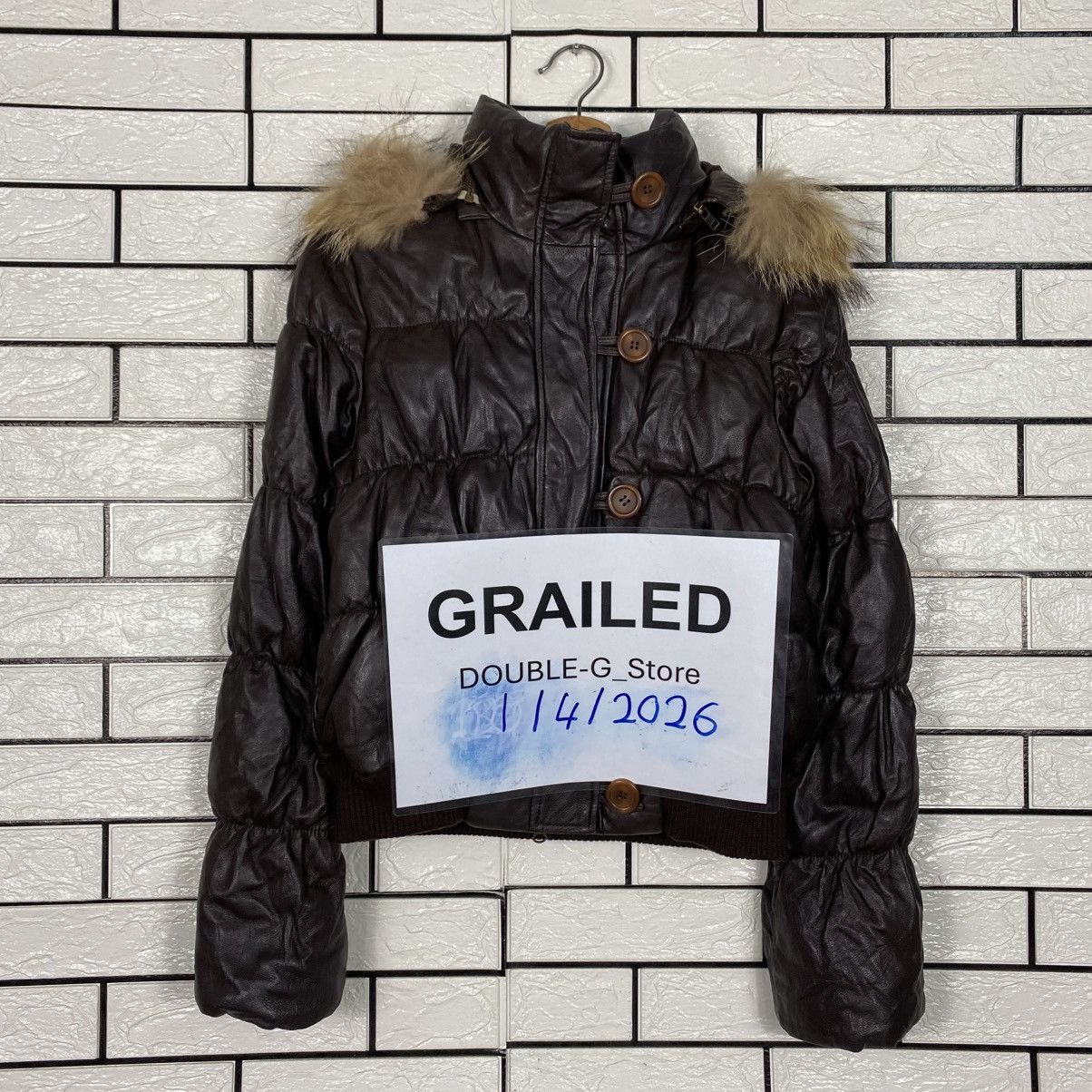 Japanese Brand 📌Vintage Cropped Leather Jacket Unbranded Mink Fur Collar Size US M / EU 48-50 / 2 - 1 Thumbnail