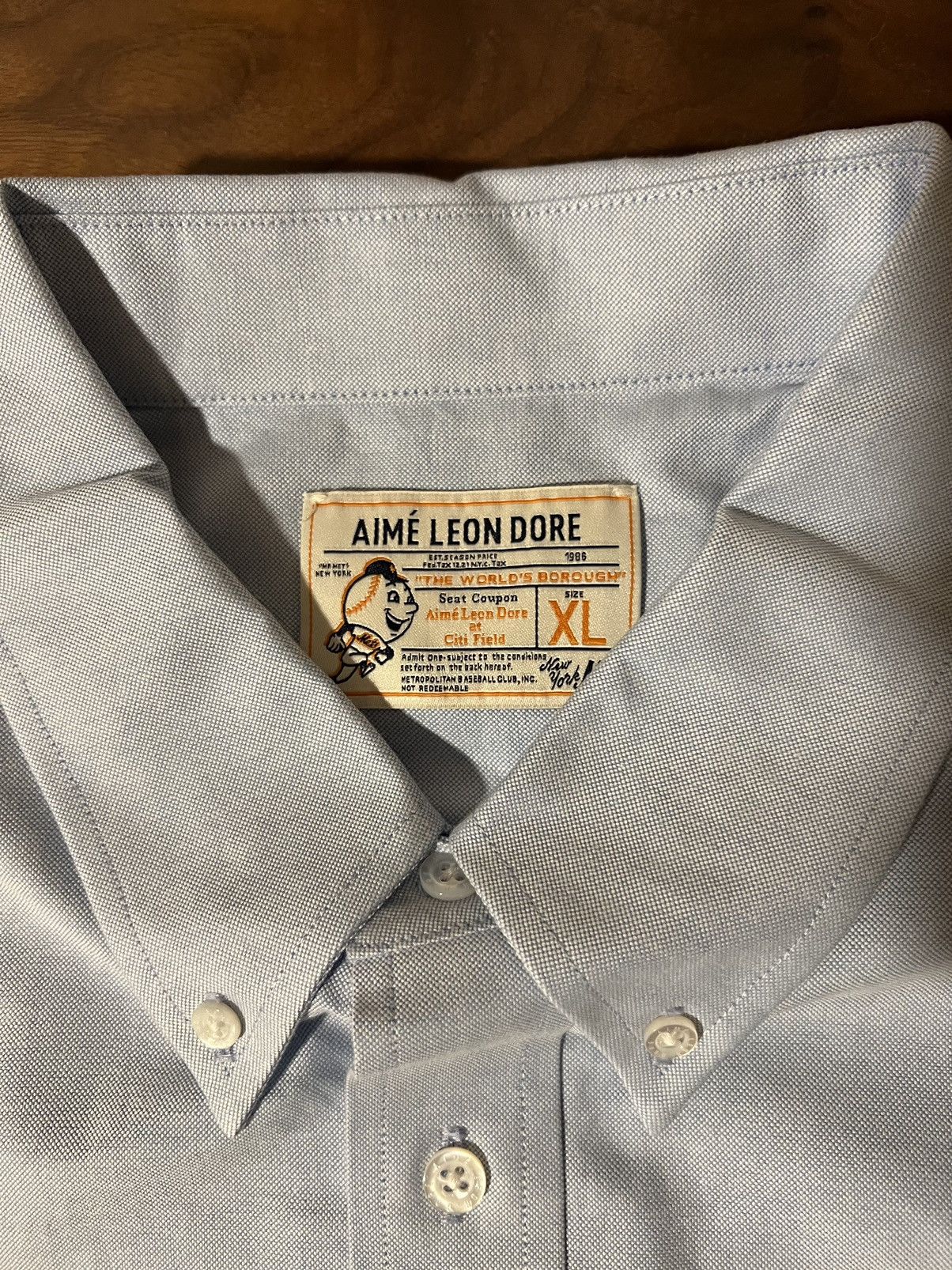 Aime Leon Dore Aime Leon Dore ALD / New York Mets Oxford Shirt XL Blue Size US XL / EU 56 / 4 - 3 Thumbnail