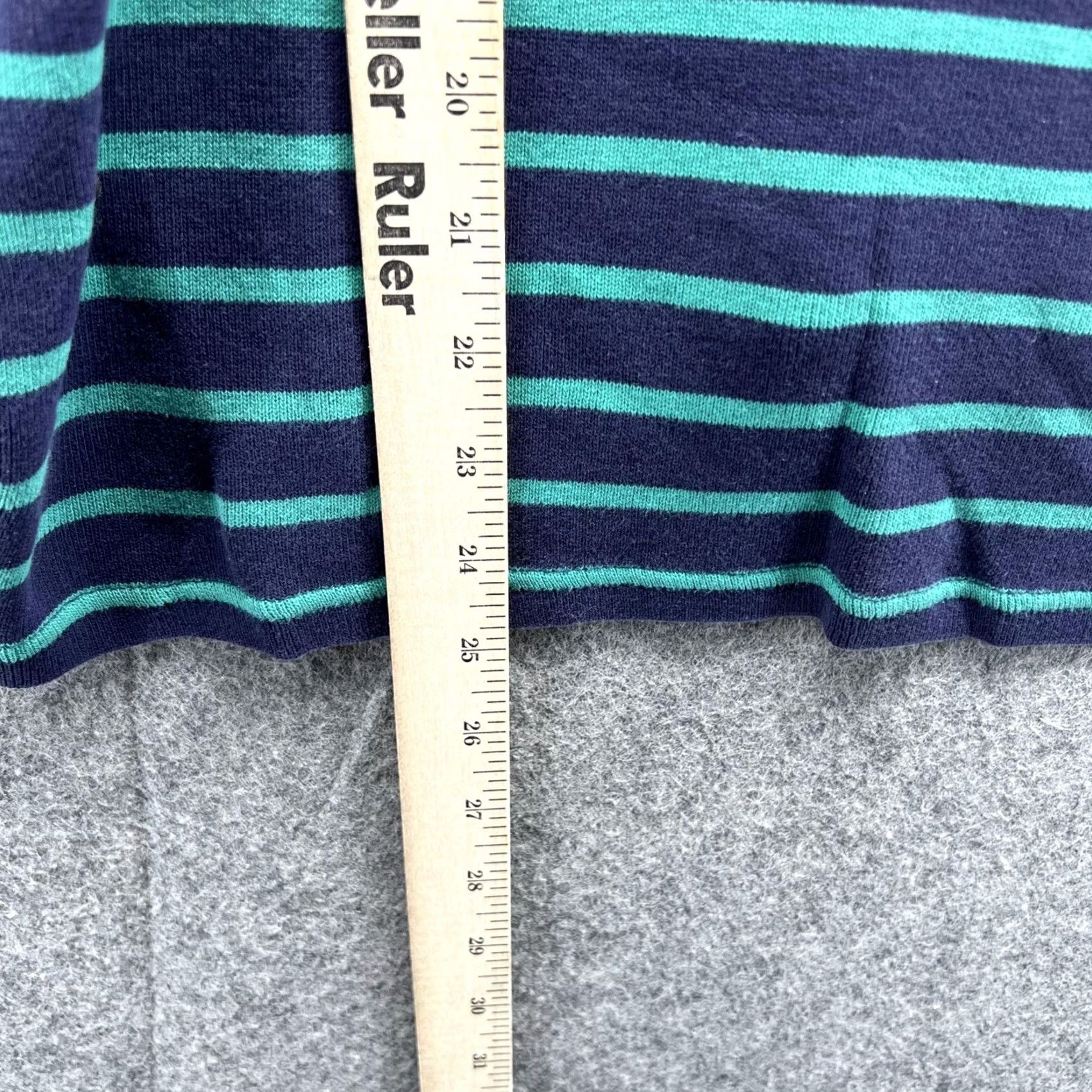 Vintage .L. Bean Shirt Women Extra Large Black Blue Striped Regular Fleece Knit Top Size XL / US 12-14 / IT 48-50 - 5 Thumbnail