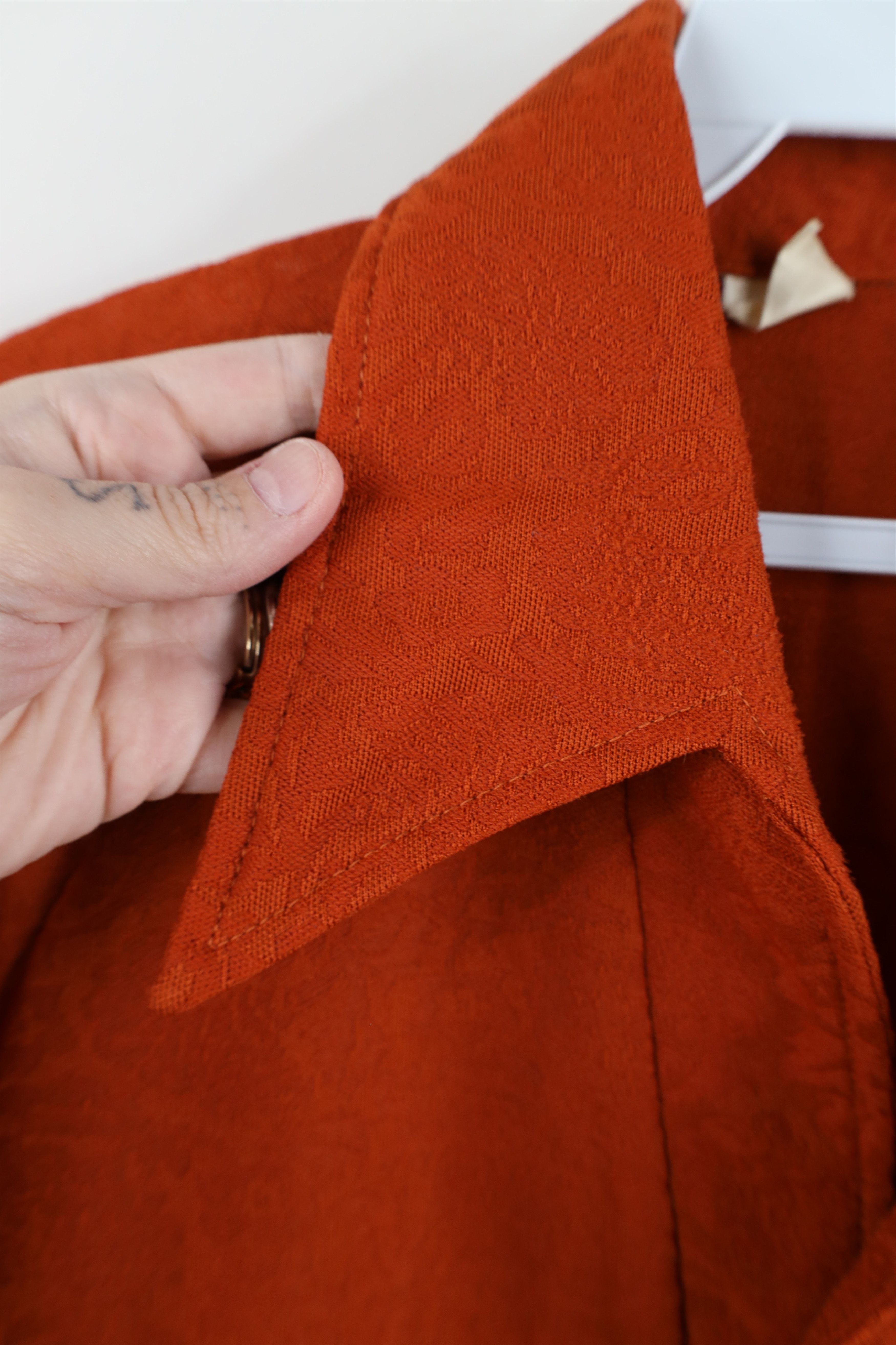 Vintage Vintage 60s 70s Streetwear Knit Collared Polo Orange USA Size US L / EU 52-54 / 3 - 7 Thumbnail