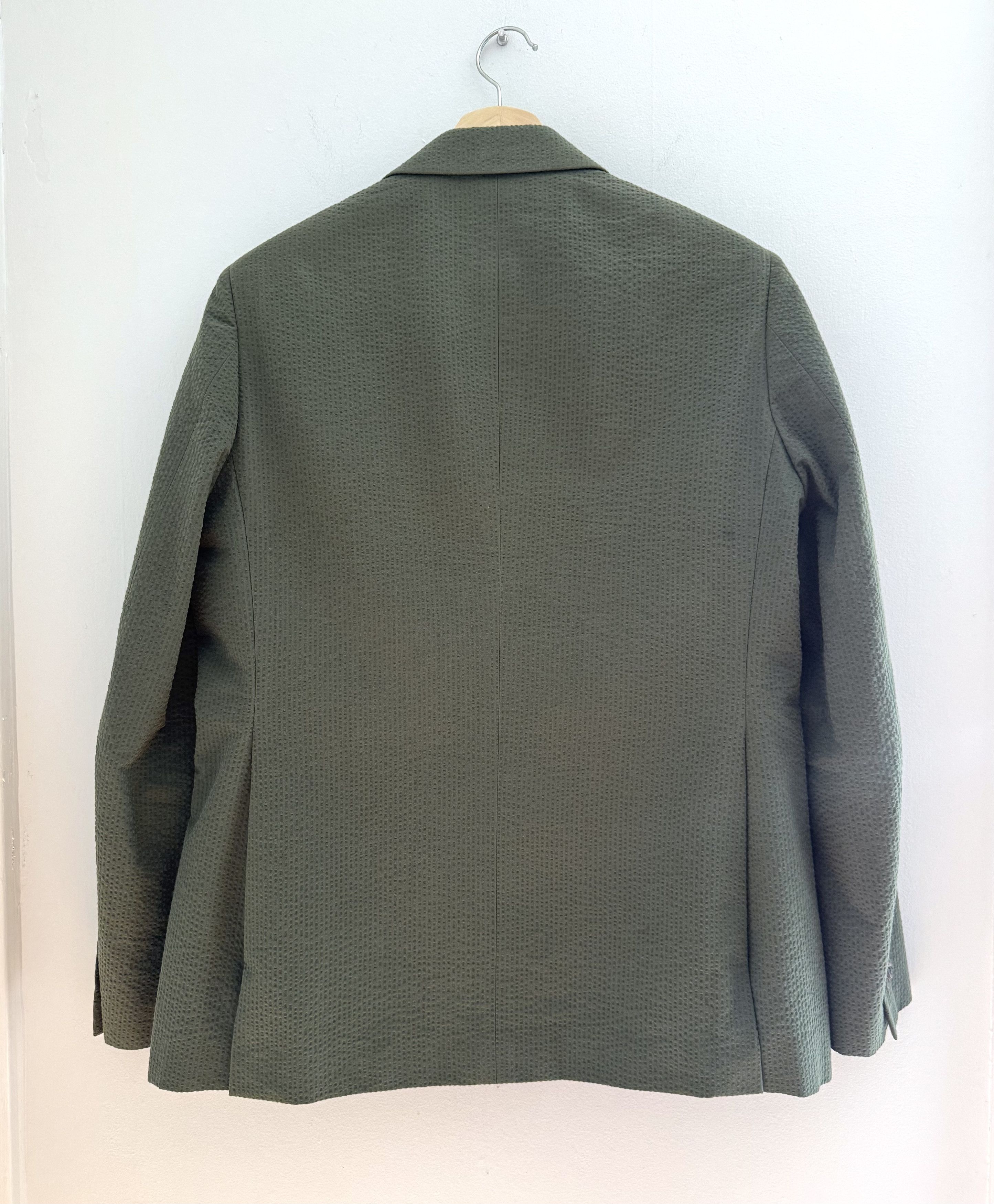 A Kind Of Guise Unstructured Blazer (Olive Seersucker) Size 50R - 4 Thumbnail