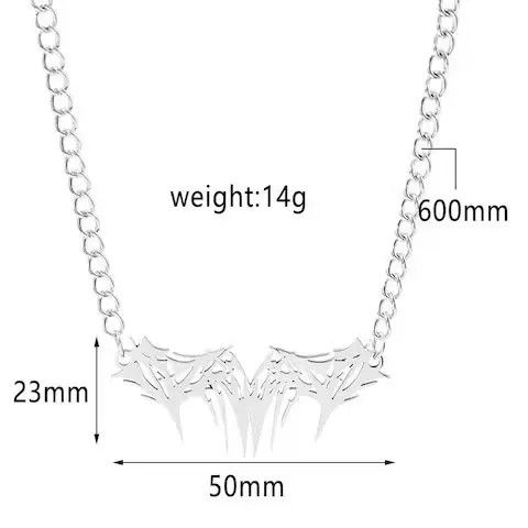 Handmade × Jewelry Spike Graffiti Chain Necklace Punk Gothic Chrome Rock Venom Size ONE SIZE - 3 Thumbnail