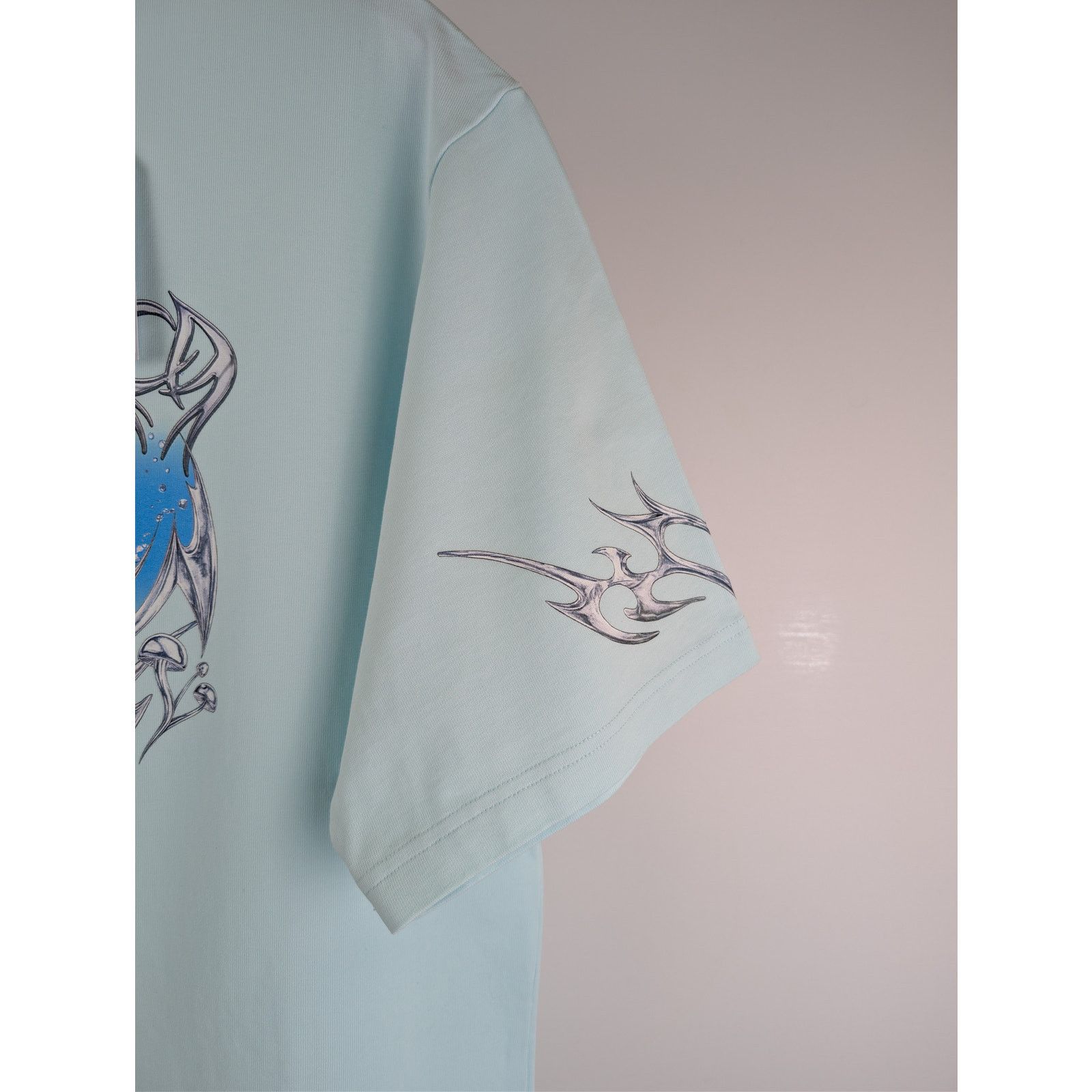 Casablanca o1rshd1 Blades Printed Oversized T-Shirt Pale Blue Jersey Size US XXL / EU 58 / 5 - 5 Thumbnail