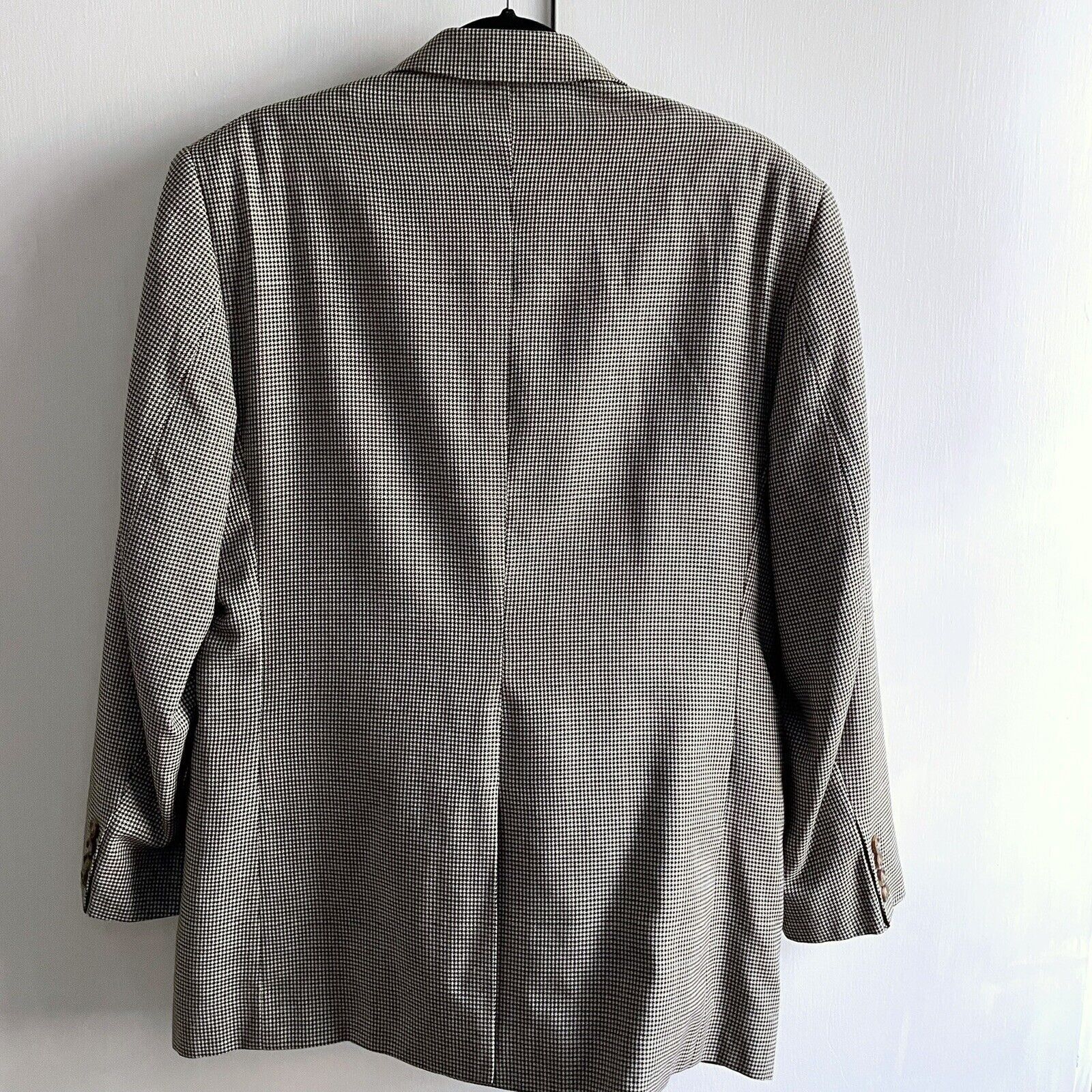 Jos. A. Bank Jos A Bank Black Houndstooth Silk/Wool Sport Coat Mens 40R Size 40R - 4 Thumbnail
