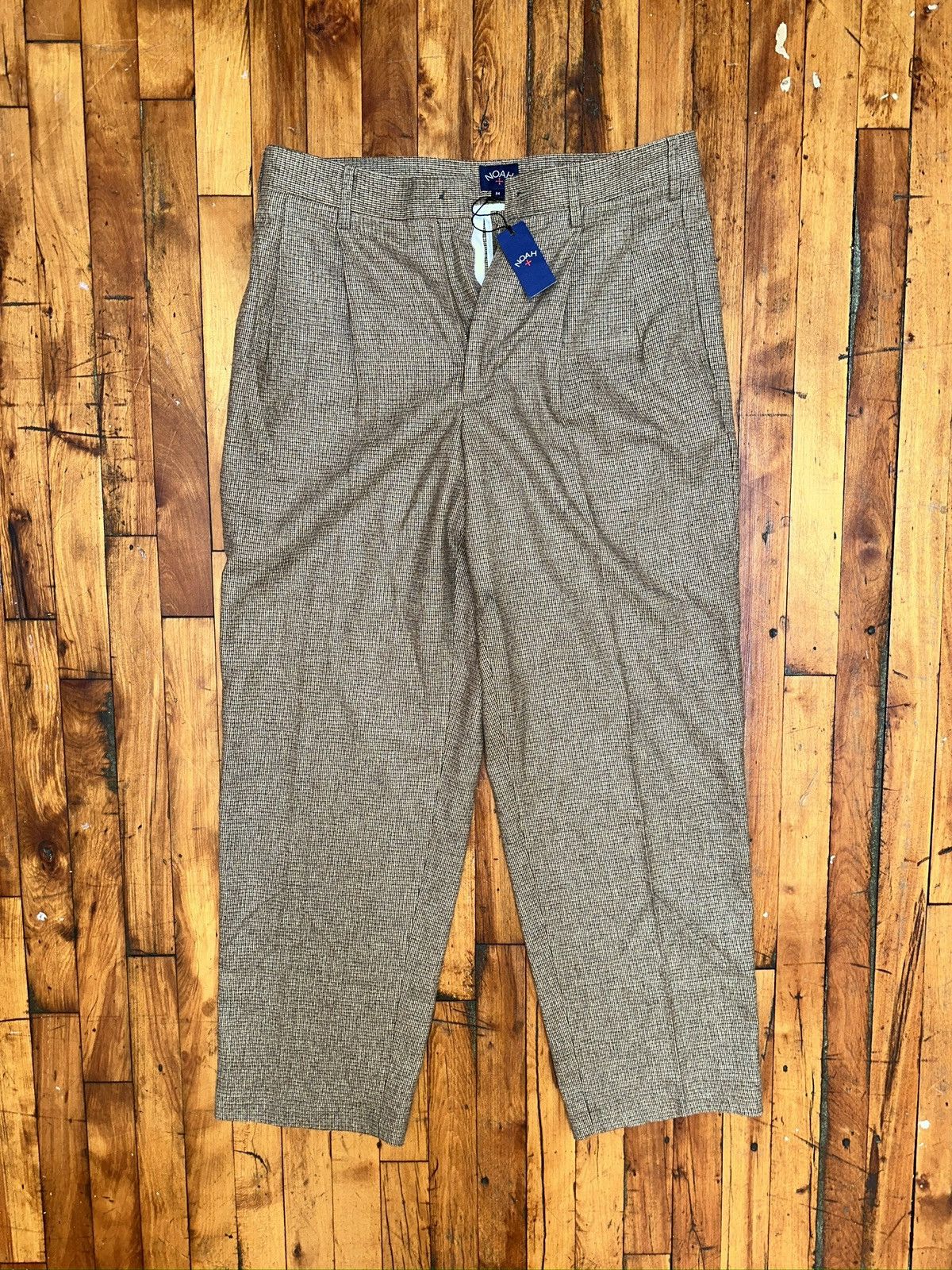 image of Noah Double-Pleat Wool Cashmere Trouser Ss21 in Brown, Men's (Size 34)