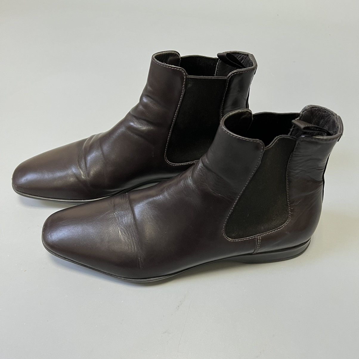 Prada Vintage Prada Sport Leather Chelsea Boots Brown Slip men’s Size US 7 / EU 40 - 6 Thumbnail