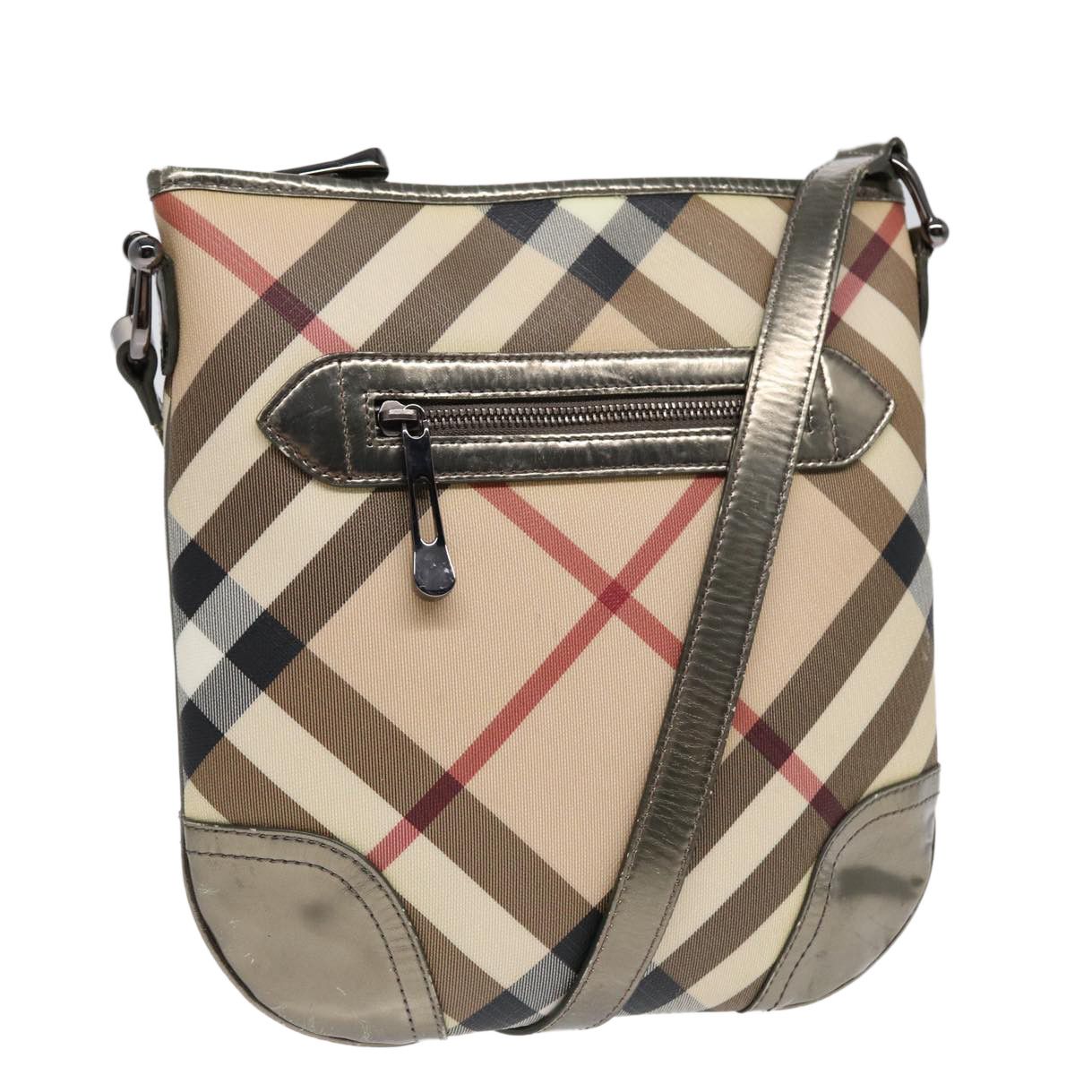 Burberry Nova Check Beige Canvas Shoulder Bag (Pre-Owned) Size ONE SIZE - 1 Thumbnail