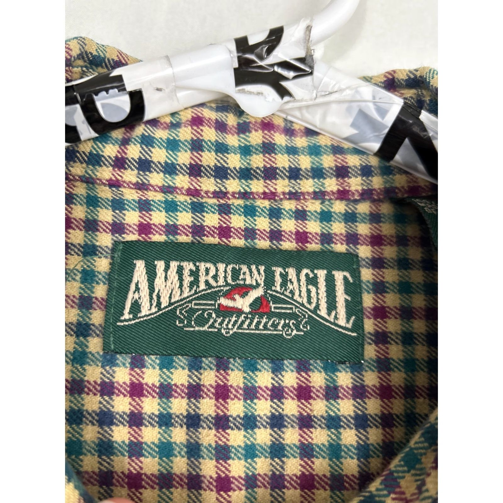 American Eagle Outfitters VINTAGE American Eagle Outfitters Shirt Mens L Flannel Button-Up Green Beige Red USA Size US L / EU 52-54 / 3 - 7 Thumbnail