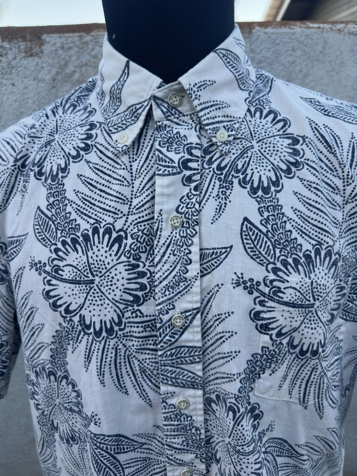 Reyn Spooner PreOwned Reyn Spooner Classic White/Blue Hawaiian Men's M Size US M / EU 48-50 / 2 - 3 Thumbnail