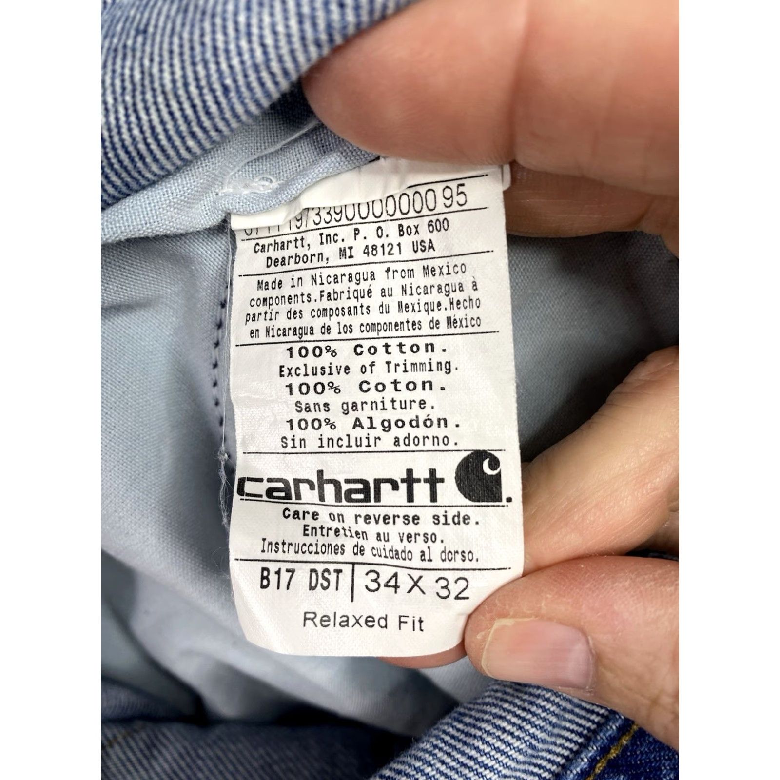 Carhartt Carhartt Jeans Men’s 34x32 Relaxed Denim Workwear B17 DST Tapered Leg Blue 5-Pocket Logo Vintage: No Size US 34 / EU 50 - 5 Thumbnail