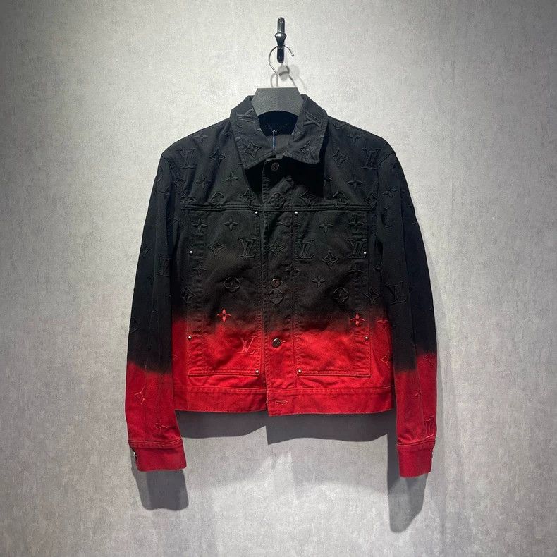 Louis Vuitton Black and red gradient denim jacket