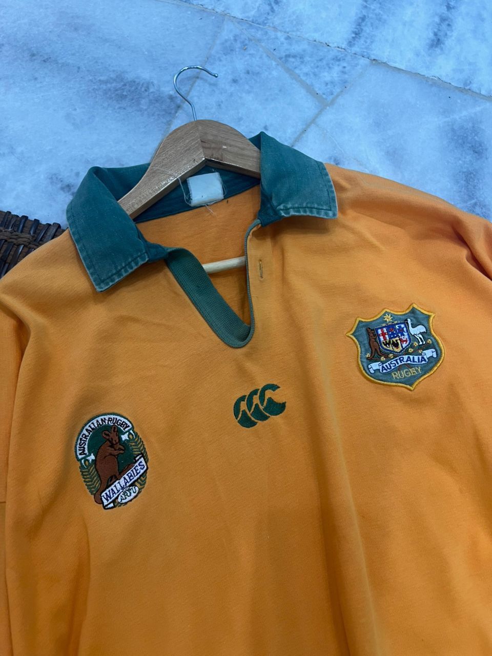 Canterbury of New Zealand 1991 1993 Australia L/s Rugby Union Shirt Wallabies Size US XL / EU 56 / 4 - 7 Thumbnail
