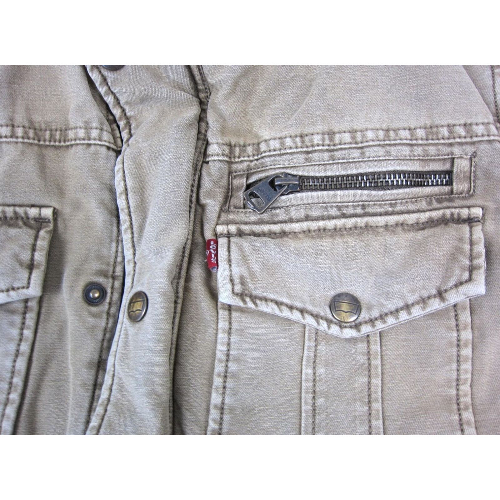 Levi's Levi's Jacket Mens M Brown Military Field Zip Up Lined Canvas Cotton Coat Size US M / EU 48-50 / 2 - 3 Thumbnail