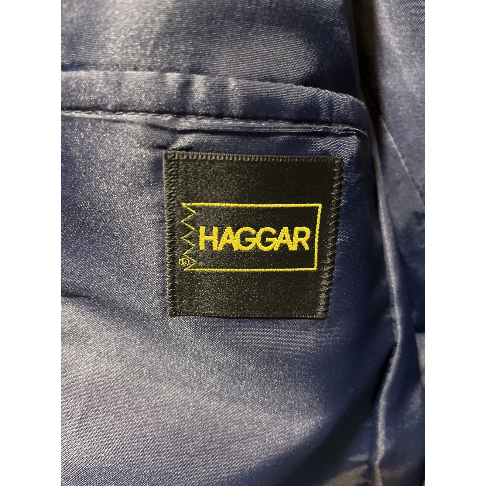 Haggar Haggar Men Navy Blue Pinstripe Jacket Sz 42 Feels Like Wool Size 42R - 4 Thumbnail