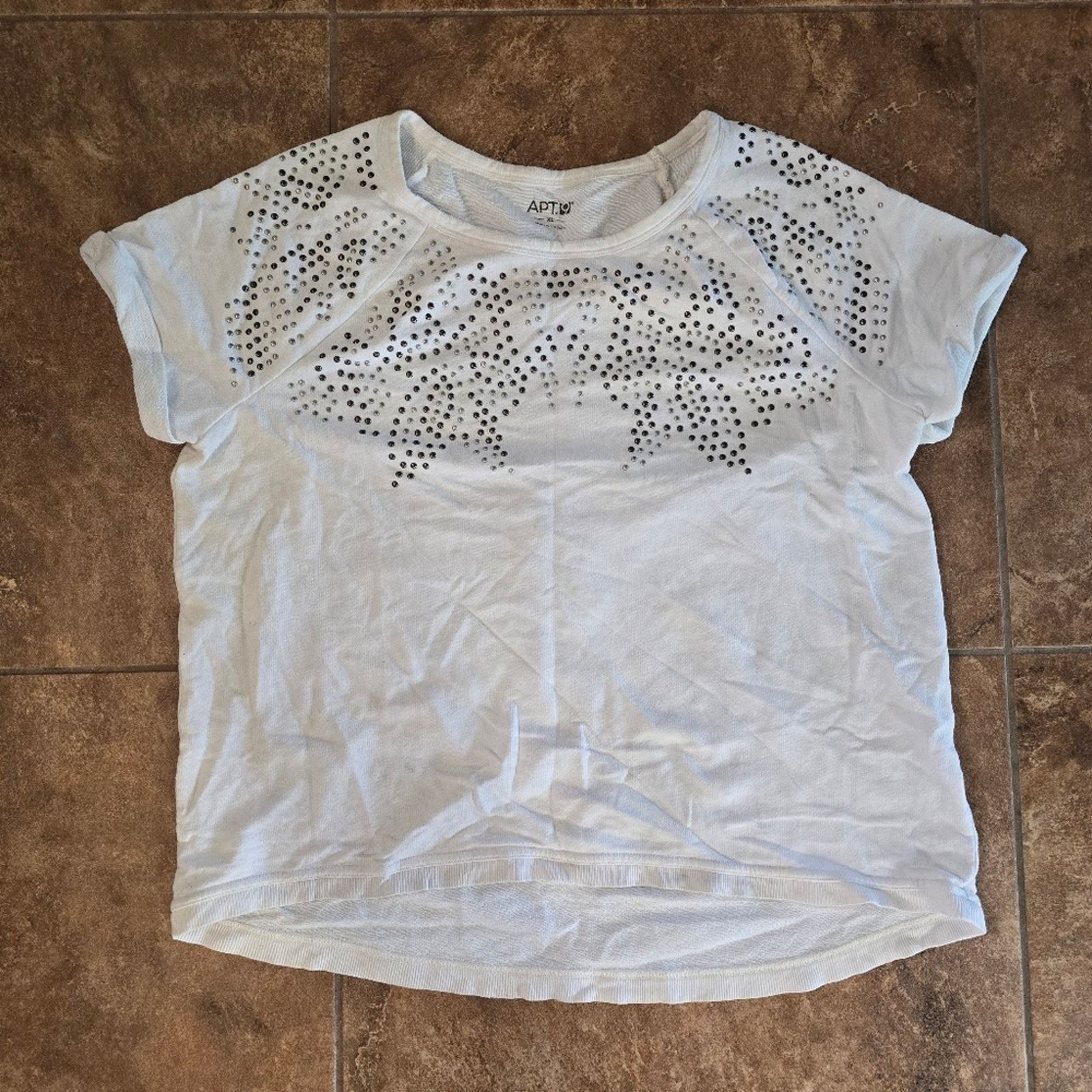 Apt. 9 White Studded | APT.9 | Short Sleeve Size XL / US 12-14 / IT 48-50 - 1 Thumbnail