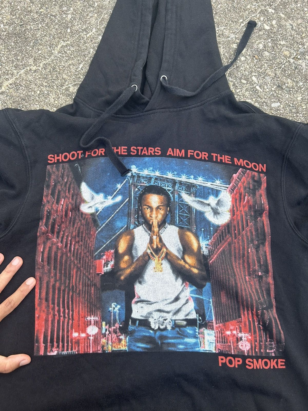 Rap Tees × Vlone Vlone Pop Smoke City Hoodie Black Size US S / EU 44-46 / 1 - 4 Thumbnail