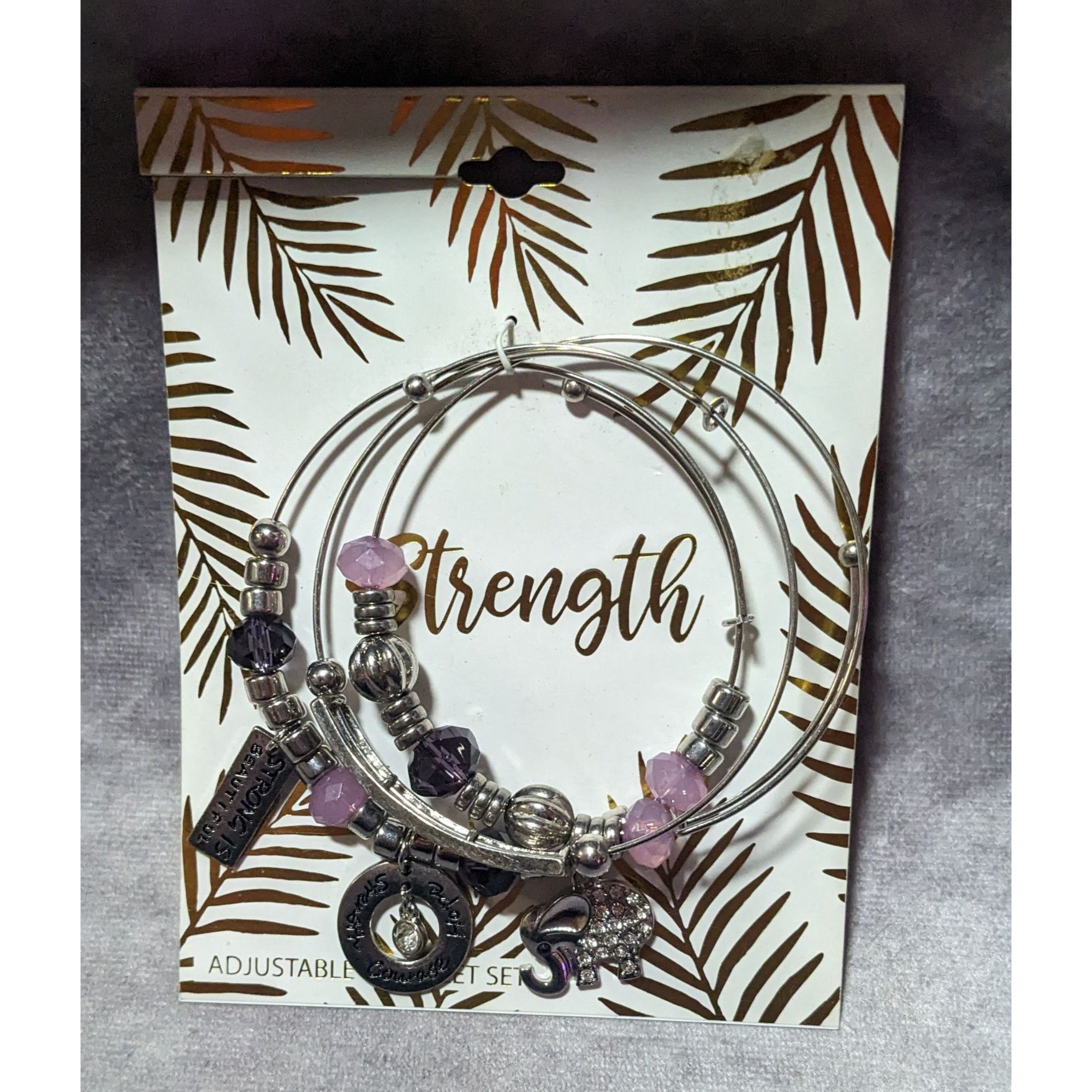 Other Kohl's Strength Silver Tone Adjustable Charm Bracelet Set Size ONE SIZE - 4 Thumbnail