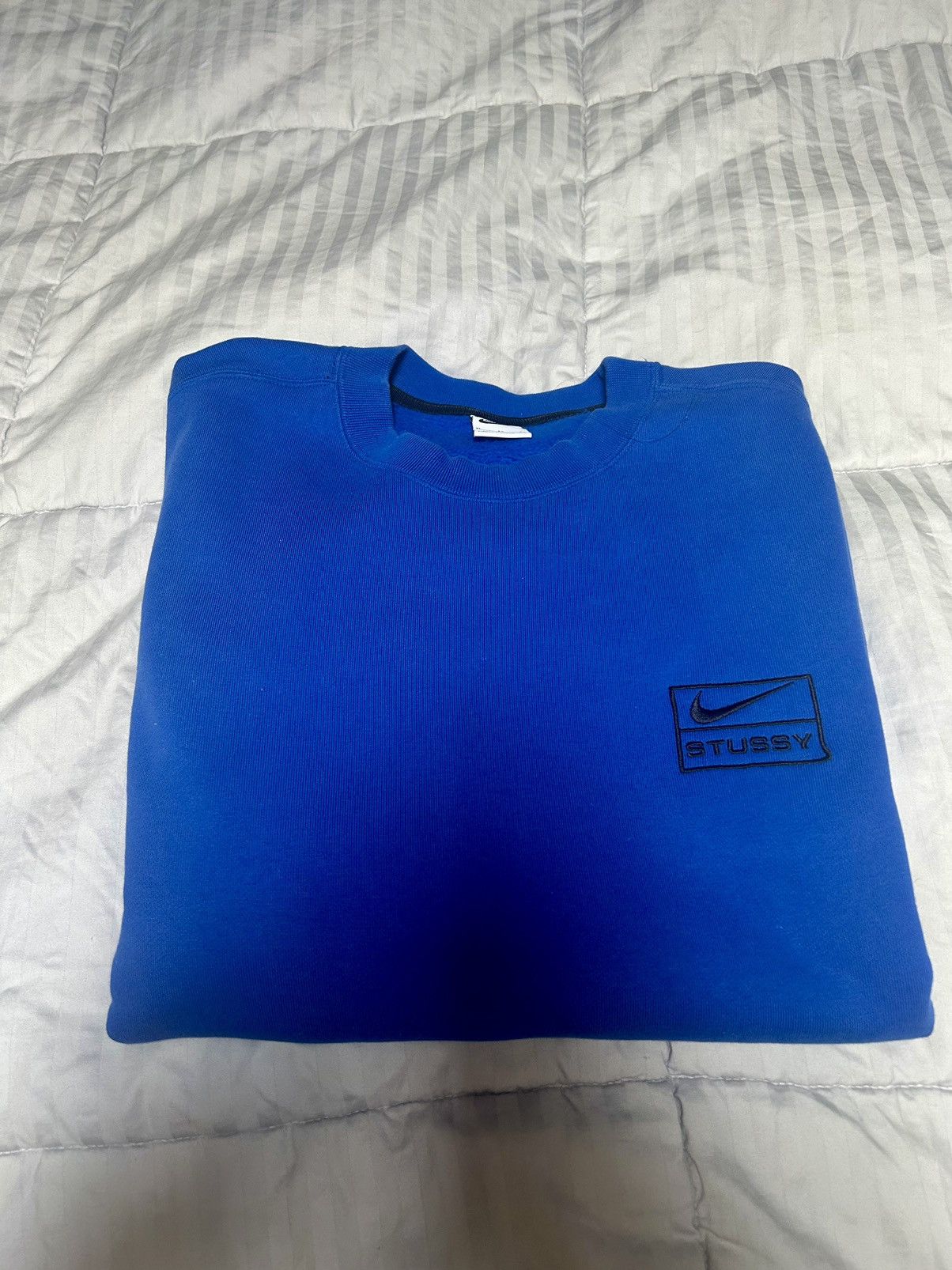 image of Nike x Stussy Crewneck in Blue, Men's (Size XL)