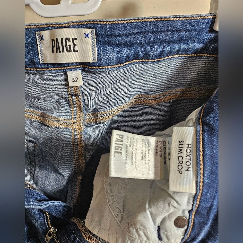Paige Paige Jeans Hoxton Slim Crop Front Raw Hem 32/14 Size 32" / US 10 / IT 46 - 7 Thumbnail