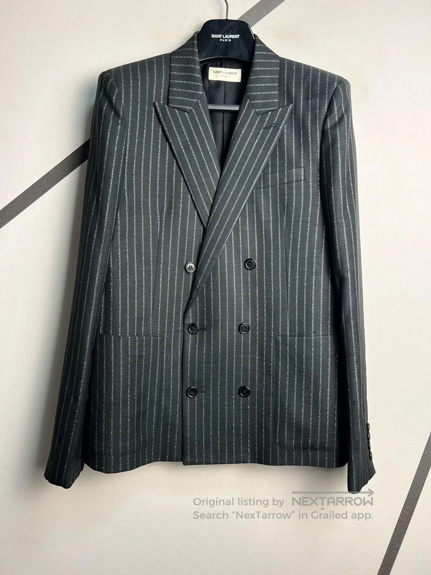 Saint Laurent Paris Saint Laurent Double-Breasted Pinstripe Blazer. Size US M / EU 48-50 / 2 - 1 Thumbnail
