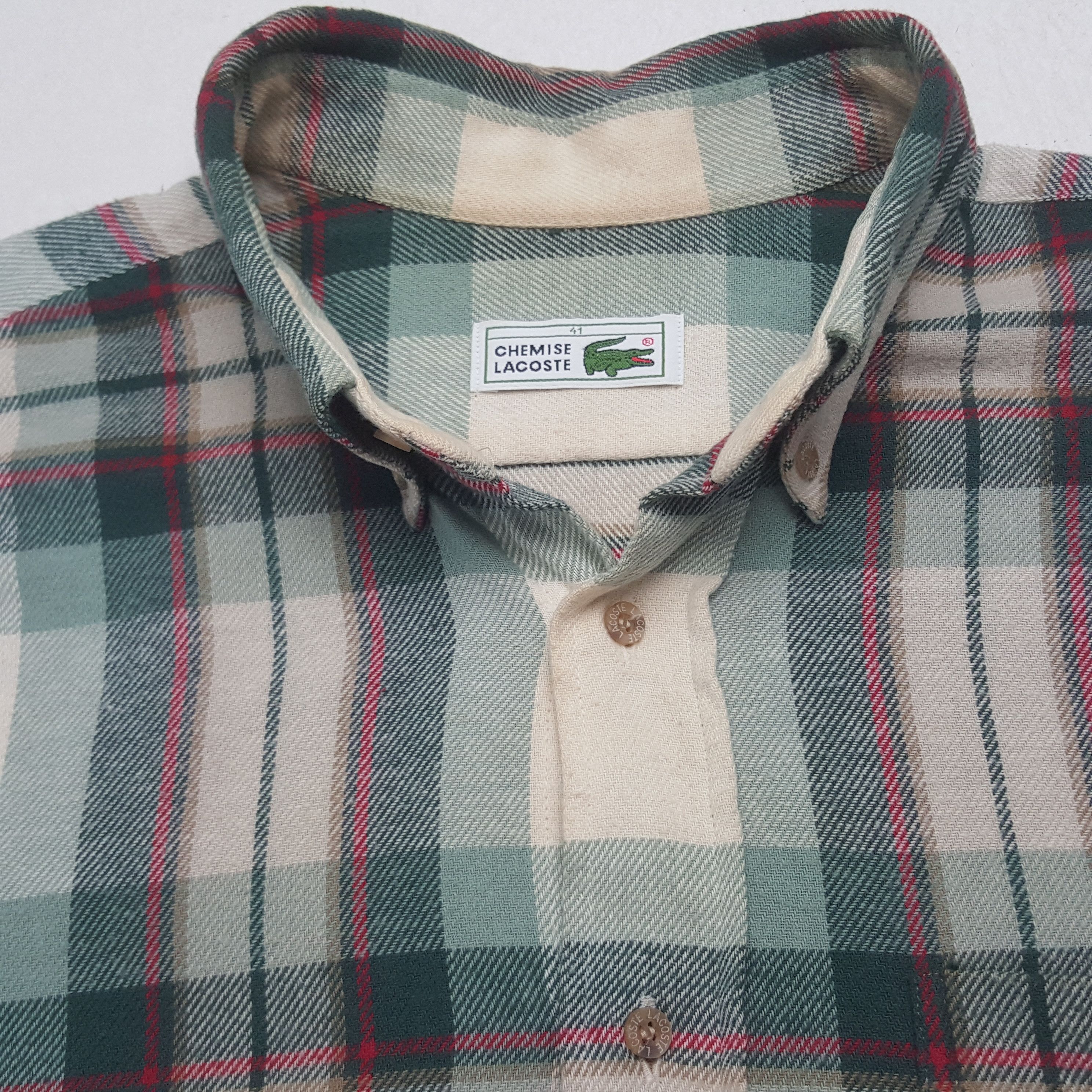 Lacoste Vintage Lacoste Flannel Shirt Button Up C285N71 Size US XXL / EU 58 / 5 - 4 Thumbnail