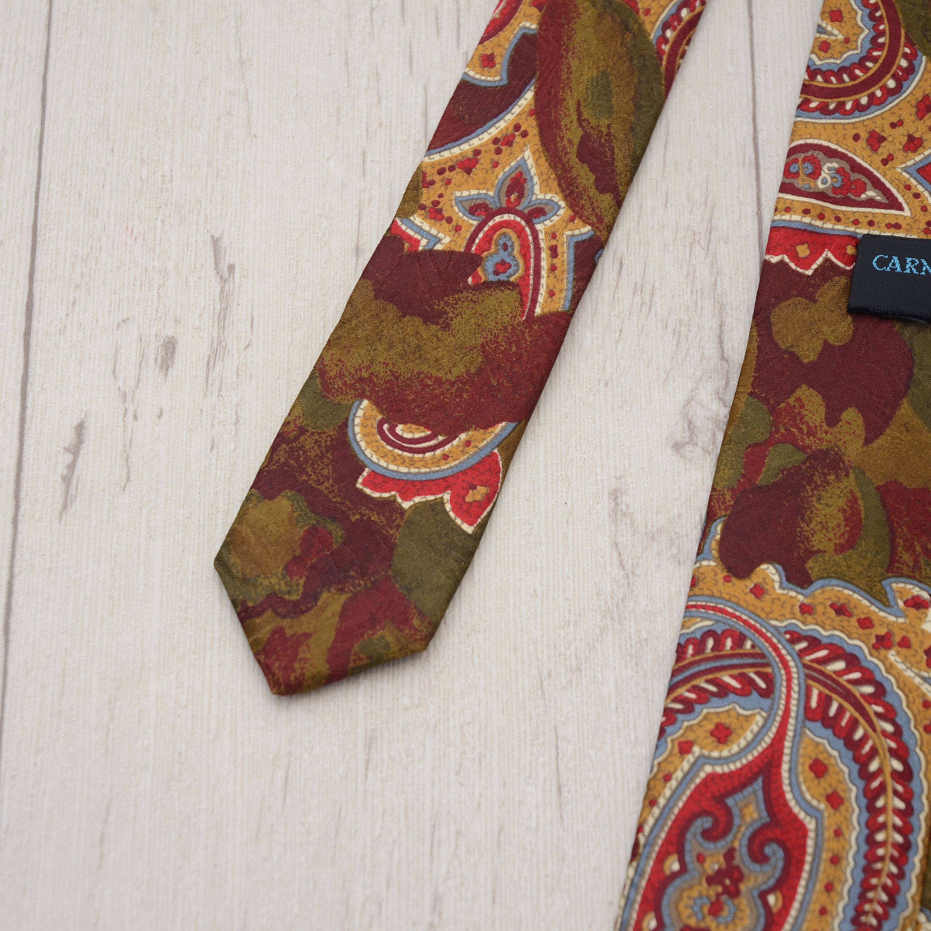 Vintage Vintage Tie CARNAVAL DE VENISE 100% Silk Floral Boho 70's Size ONE SIZE - 7 Thumbnail