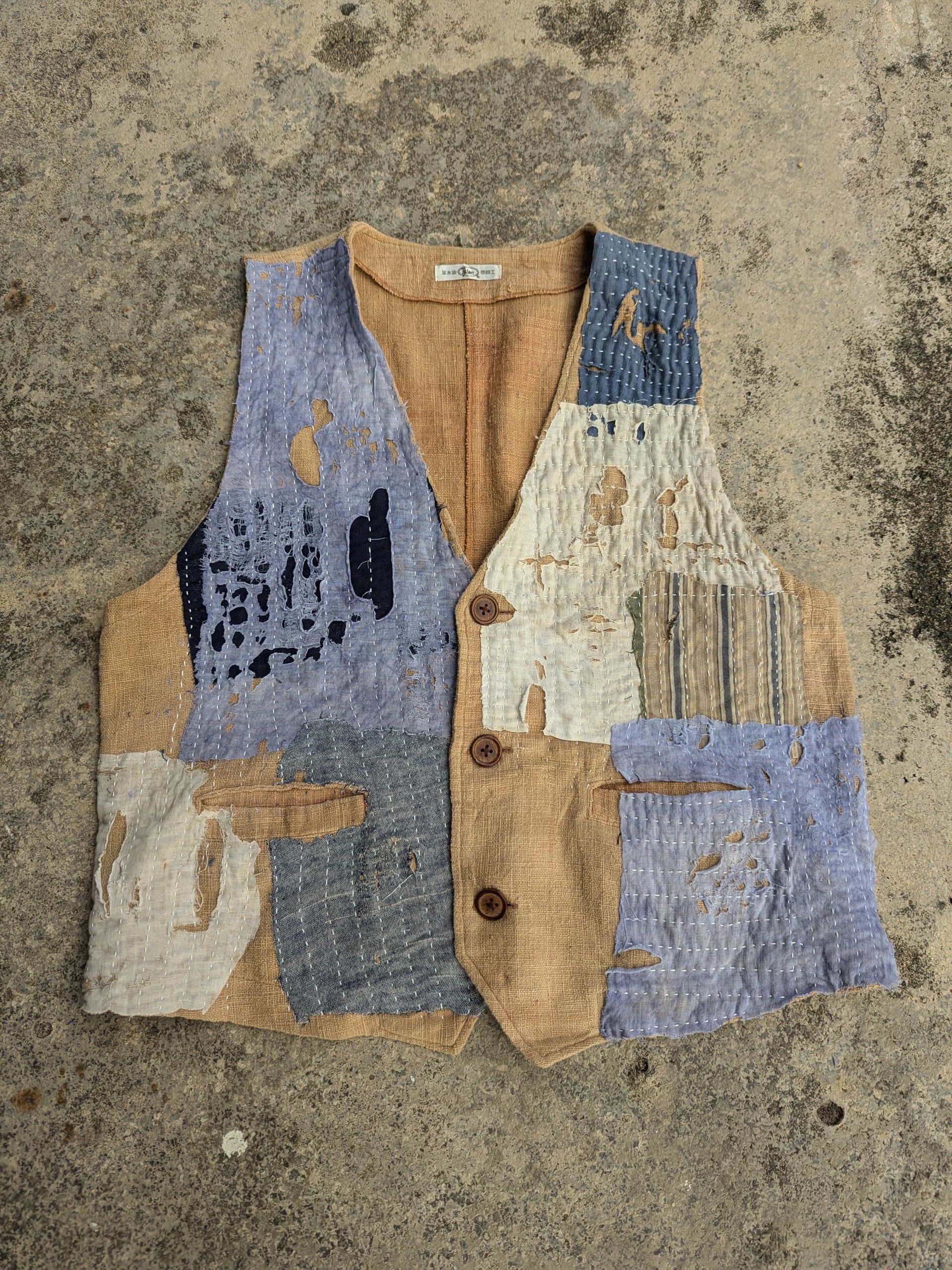 Japanese Brand Vintage Kapital Boro Style Vest Custom Made Unbranded Size US S / EU 44-46 / 1 - 2 Thumbnail