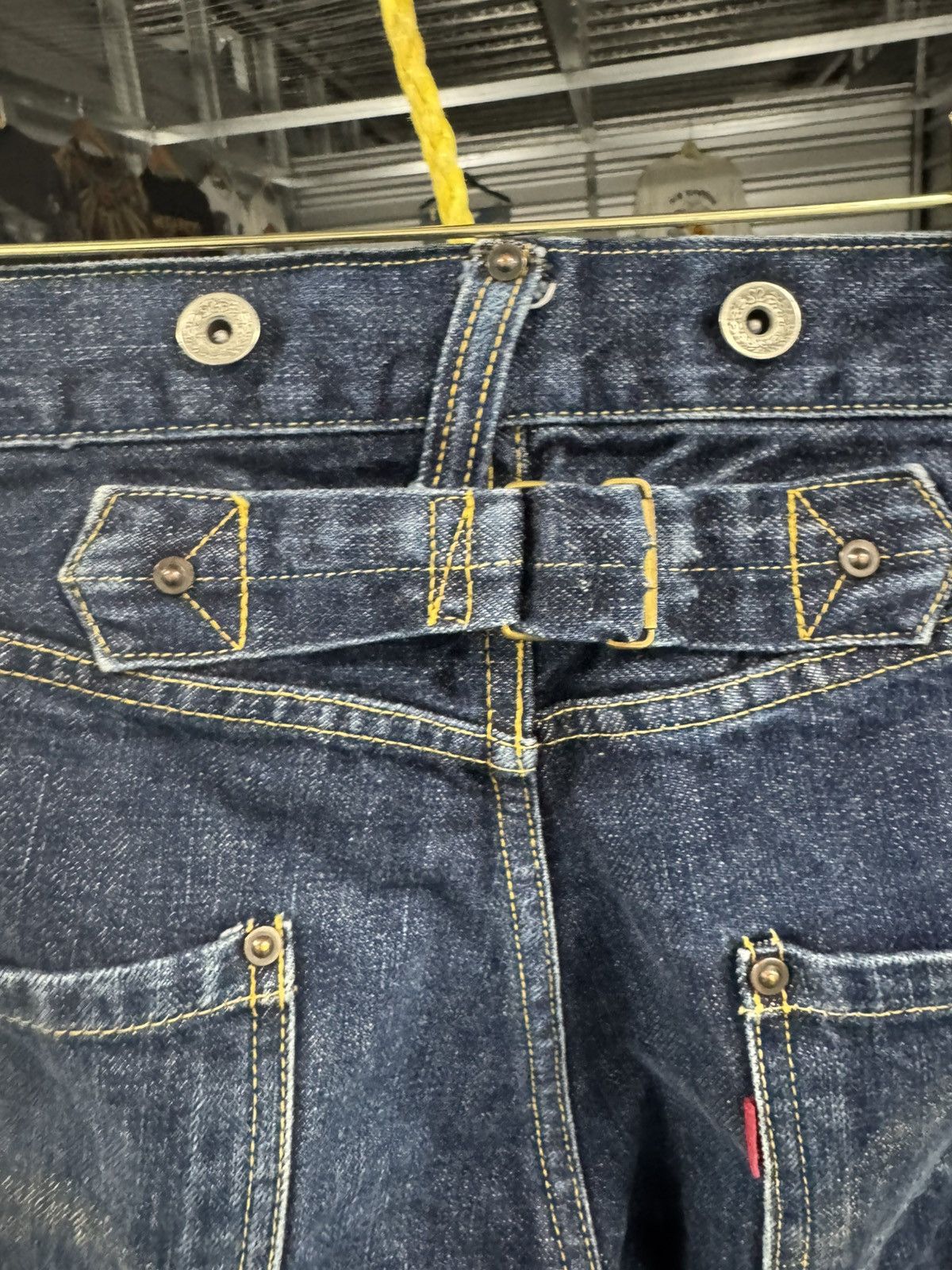 Evisu Vintage rare Evis Evisu double knee raw indigo jeans Size US 31 - 7 Thumbnail