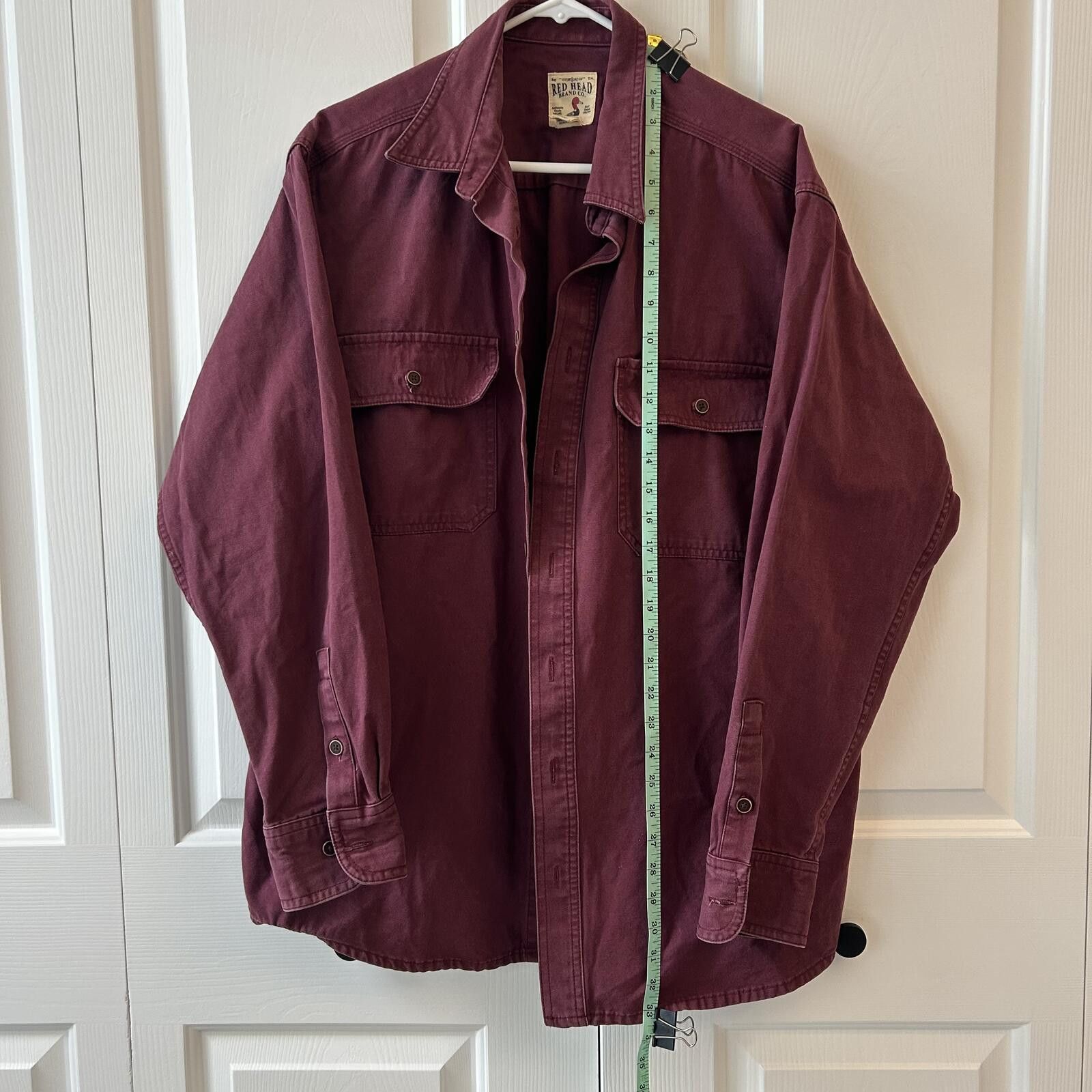 Redhead RedHead Maroon Casual ButtonDown Shirt Men’s LG Tall Vintage Size US L / EU 52-54 / 3 - 3 Thumbnail